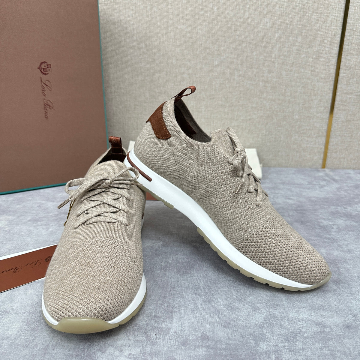 Blue, Brown, Grey and Light brown Shoes