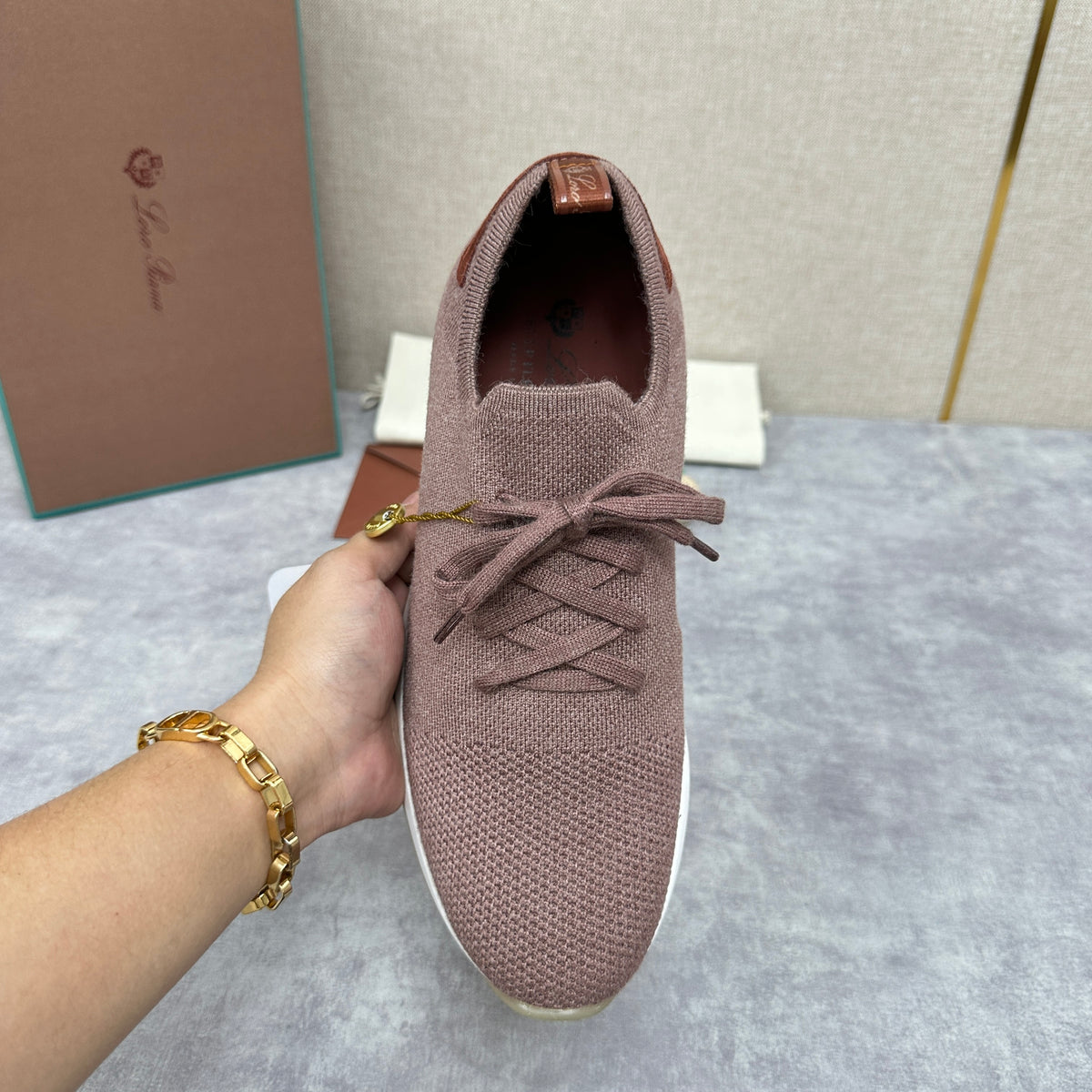 Blue, Brown, Grey and Light brown Shoes