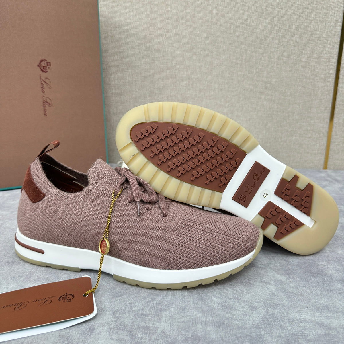 Blue, Brown, Grey and Light brown Shoes