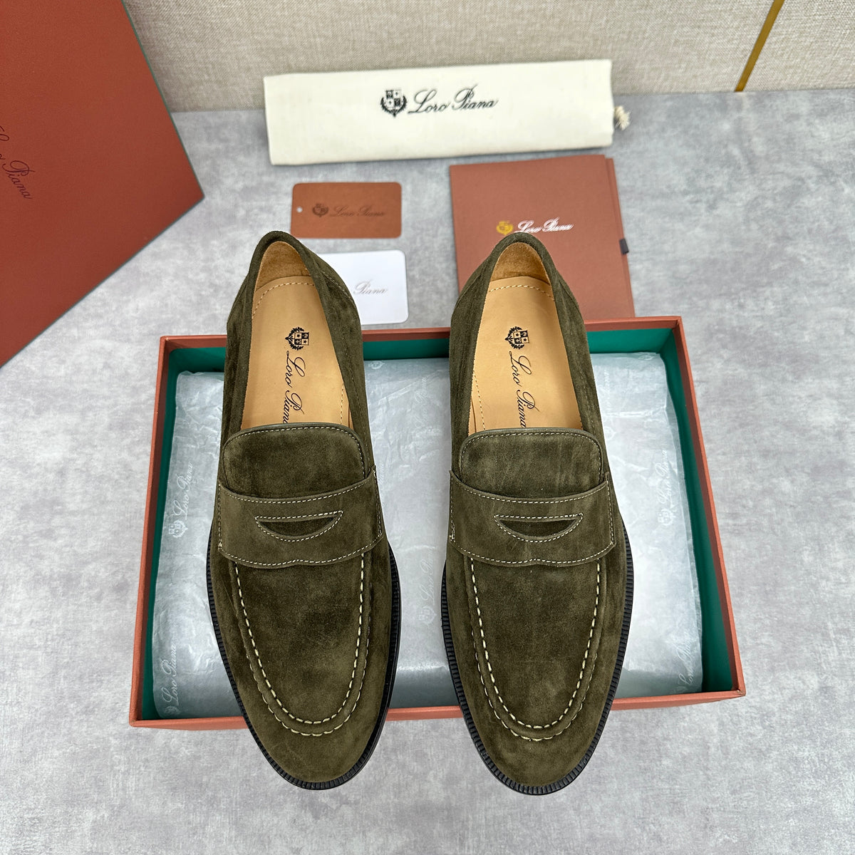 Dark green and Brown Shoes - FashionHype.xyz