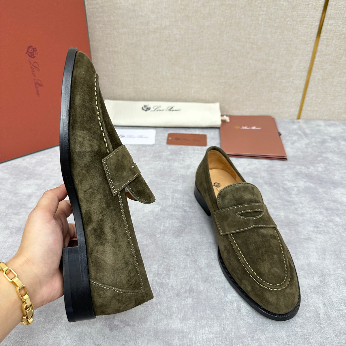 Dark green and Brown Shoes - FashionHype.xyz