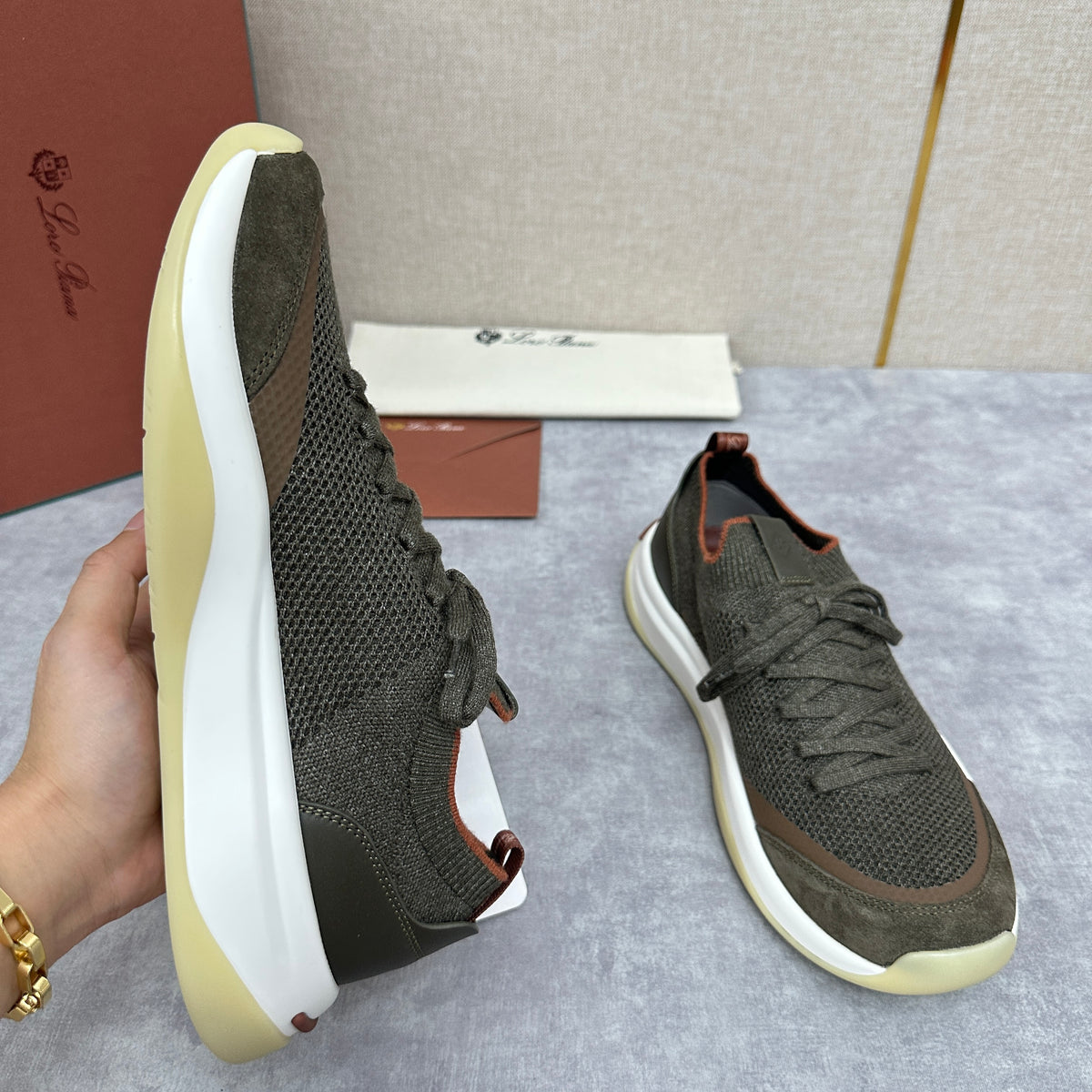Olive Green, Black and Olive Brown Shoes