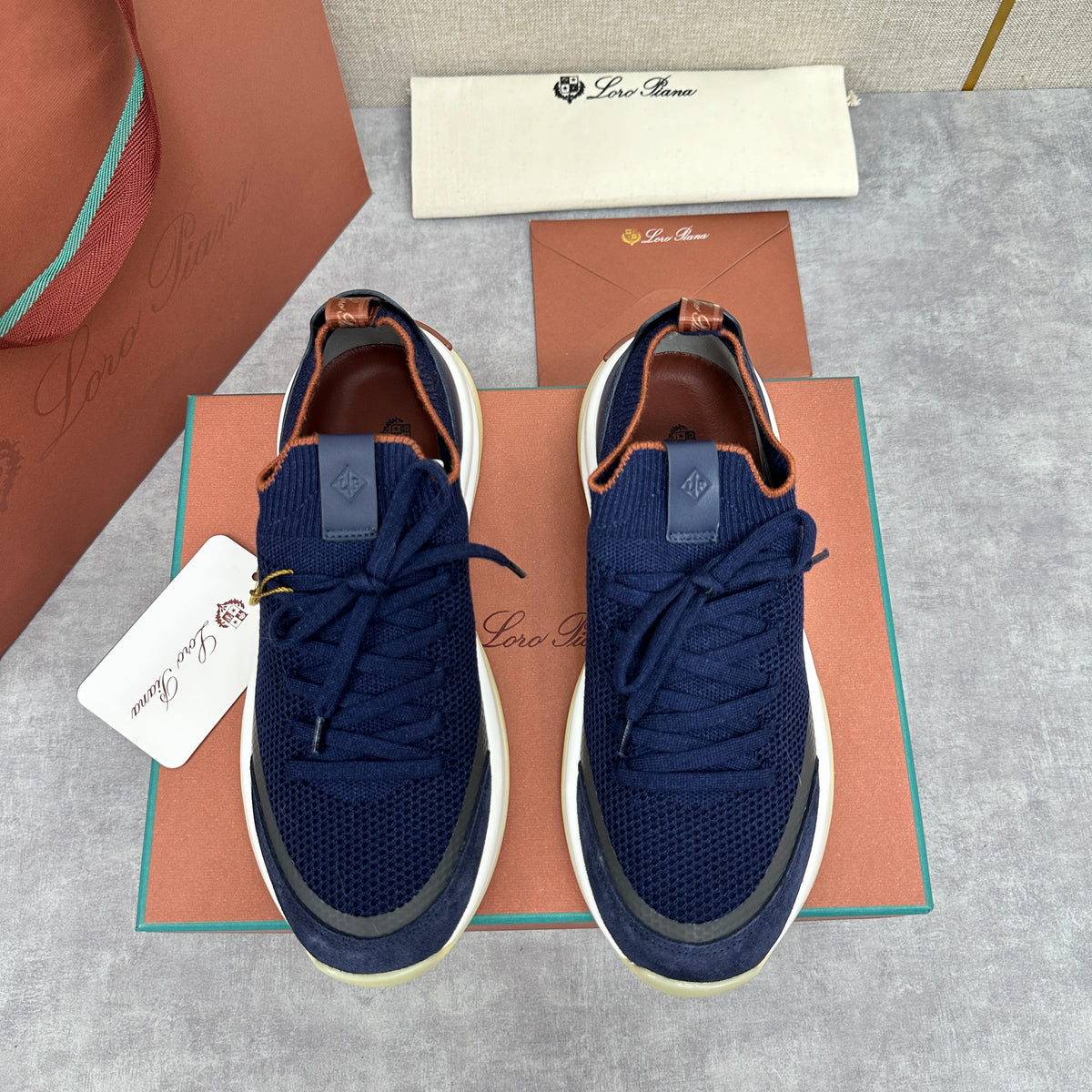 White, Black and Blue Shoes