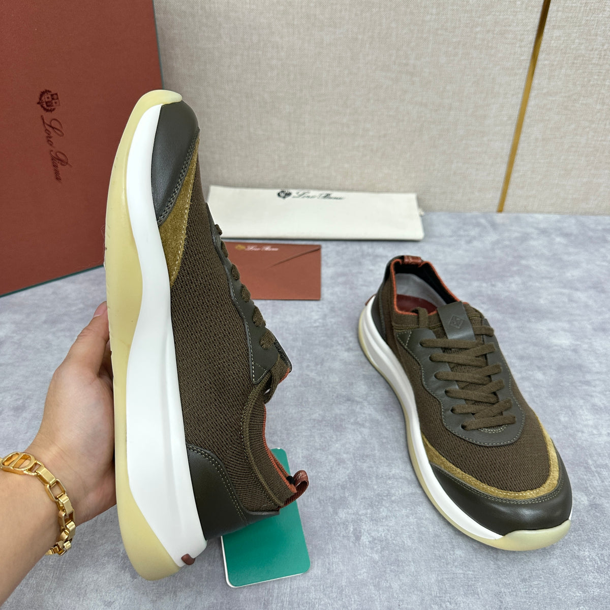 Olive Green, Black and Olive Brown Shoes