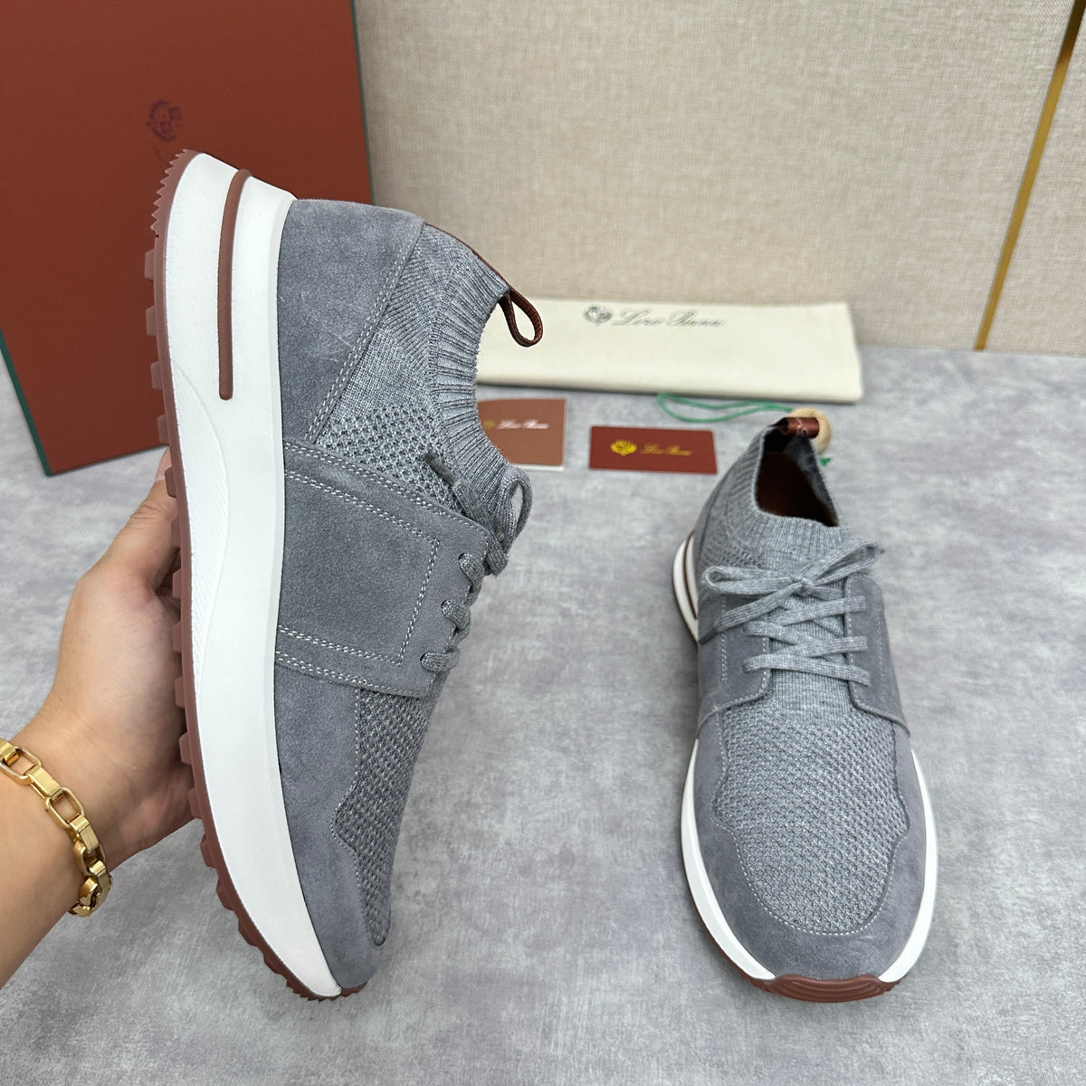Grey, Blue, Pink and Black Shoes - FashionHype.xyz