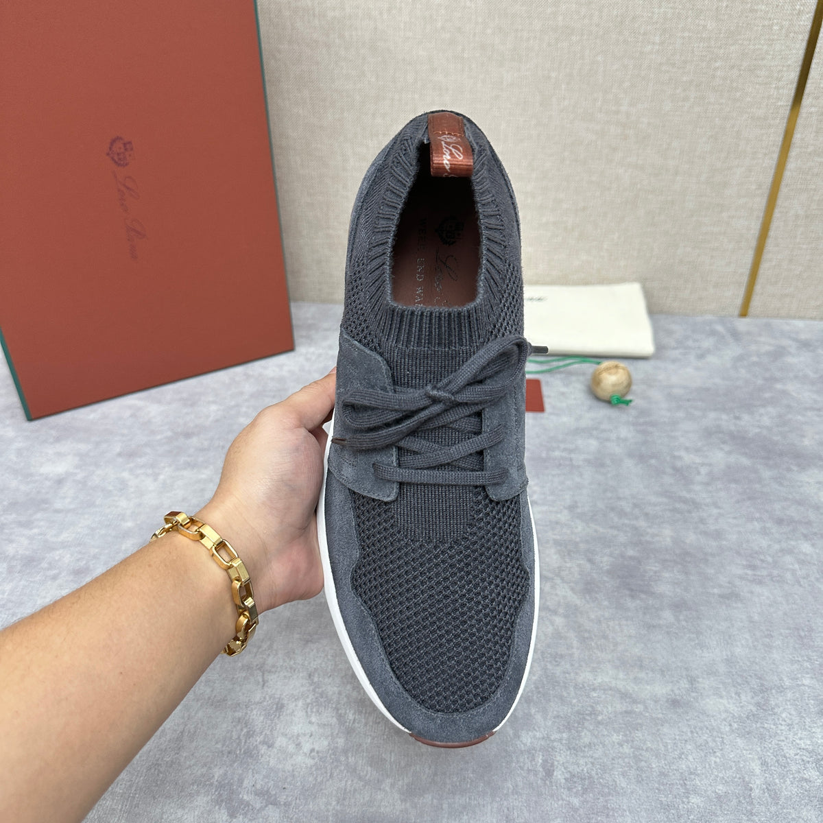 Grey, Blue and Black Shoes - FashionHype.xyz