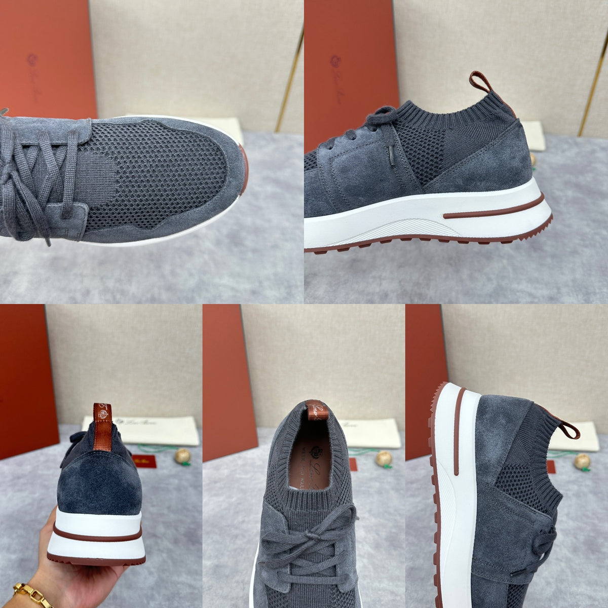 Grey, Blue and Black Shoes - FashionHype.xyz