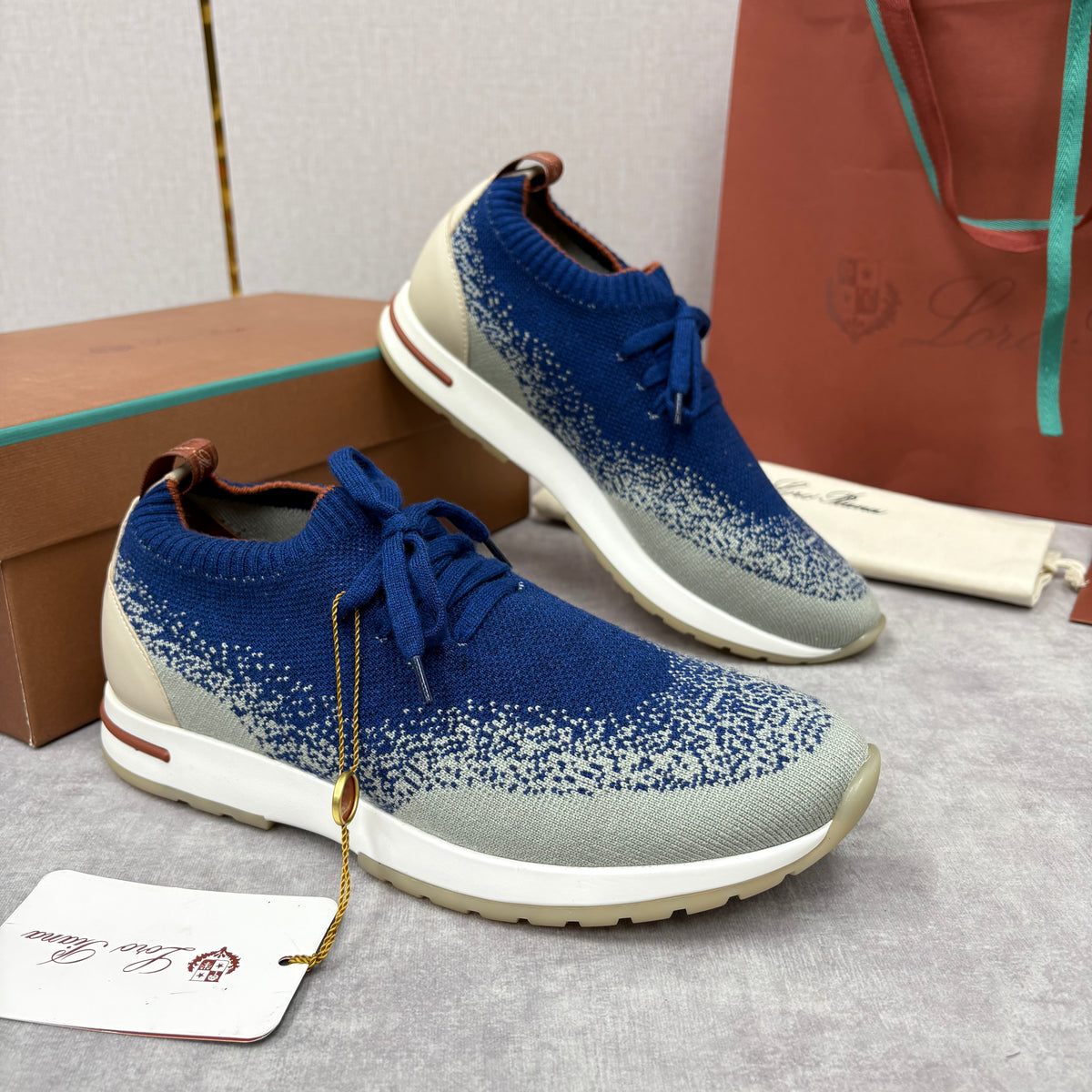 Brown, Blue and Black Shoes