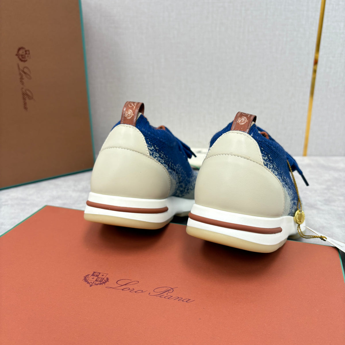 Brown, Blue and Black Shoes