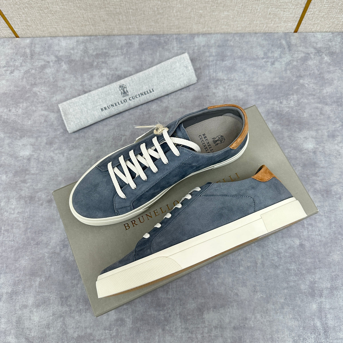 Grey, Blue Grey and Navy Blue Shoes