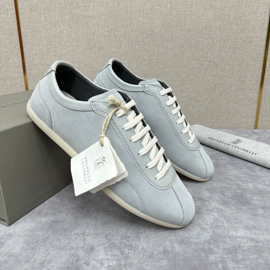 Light Blue, Beige and Tan Brown Shoes