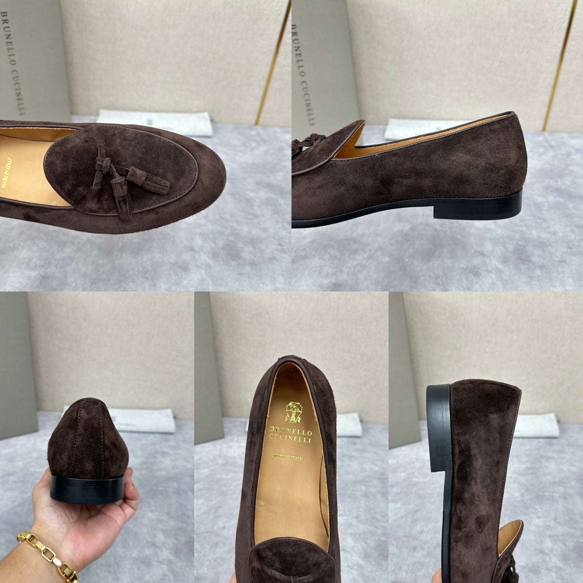 Light brown, Brown, Dark brown and Blue Shoes - FashionHype.xyz