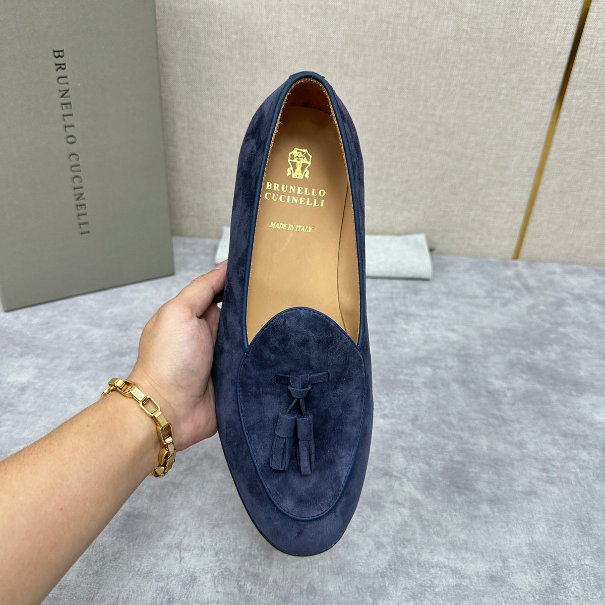 Light brown, Brown, Dark brown and Blue Shoes - FashionHype.xyz