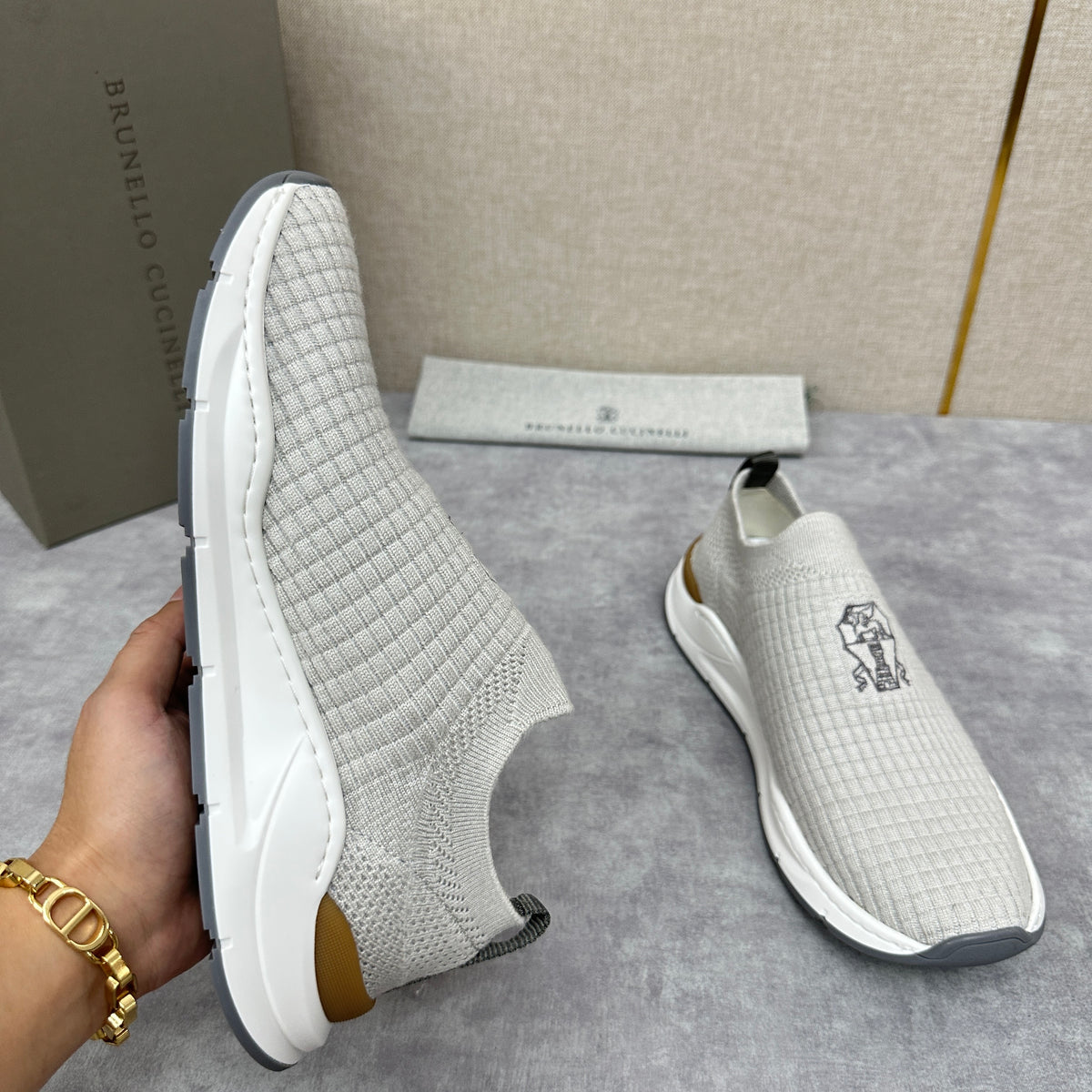 Grey, Blue and Black Shoes