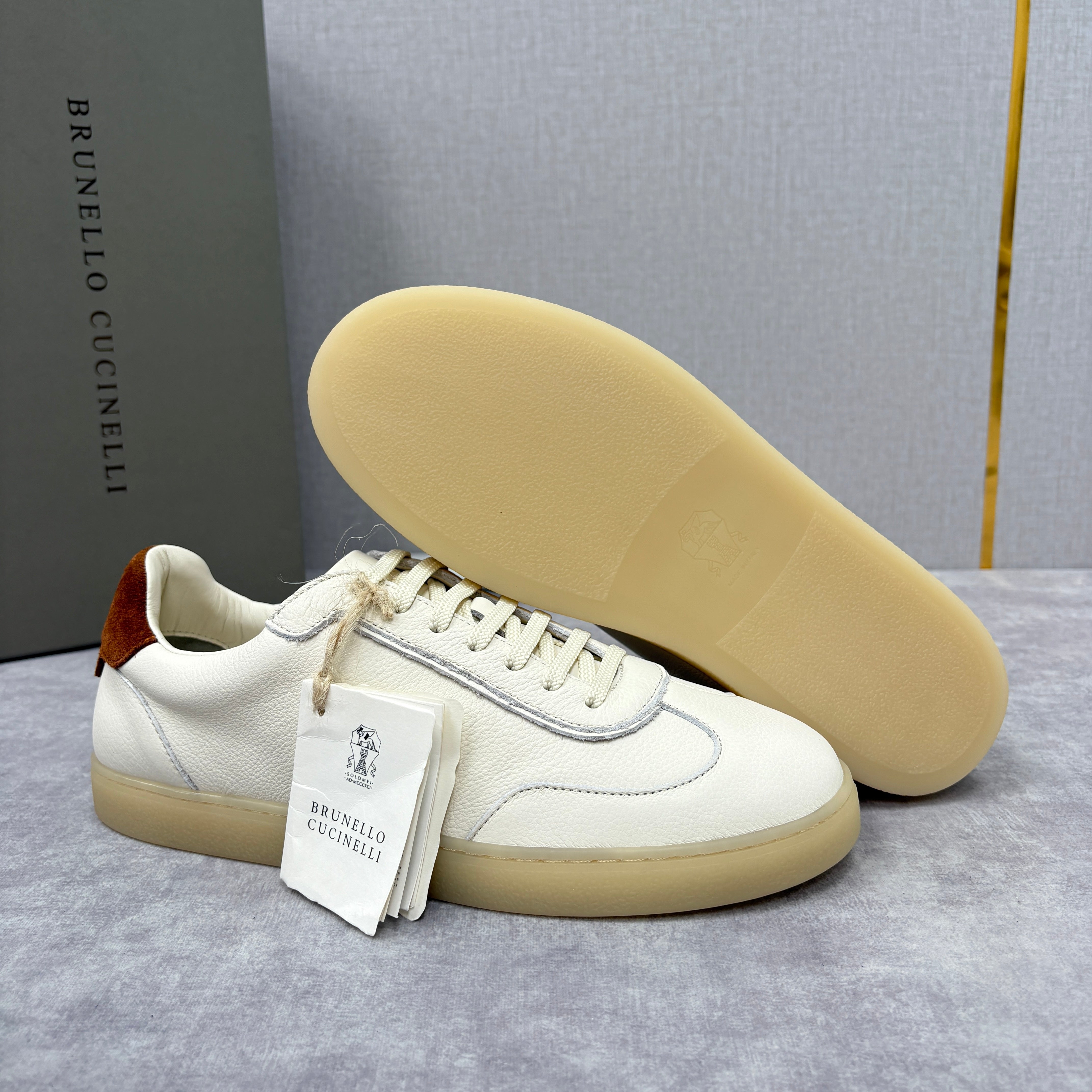 White, Black and Dark Brown Shoes