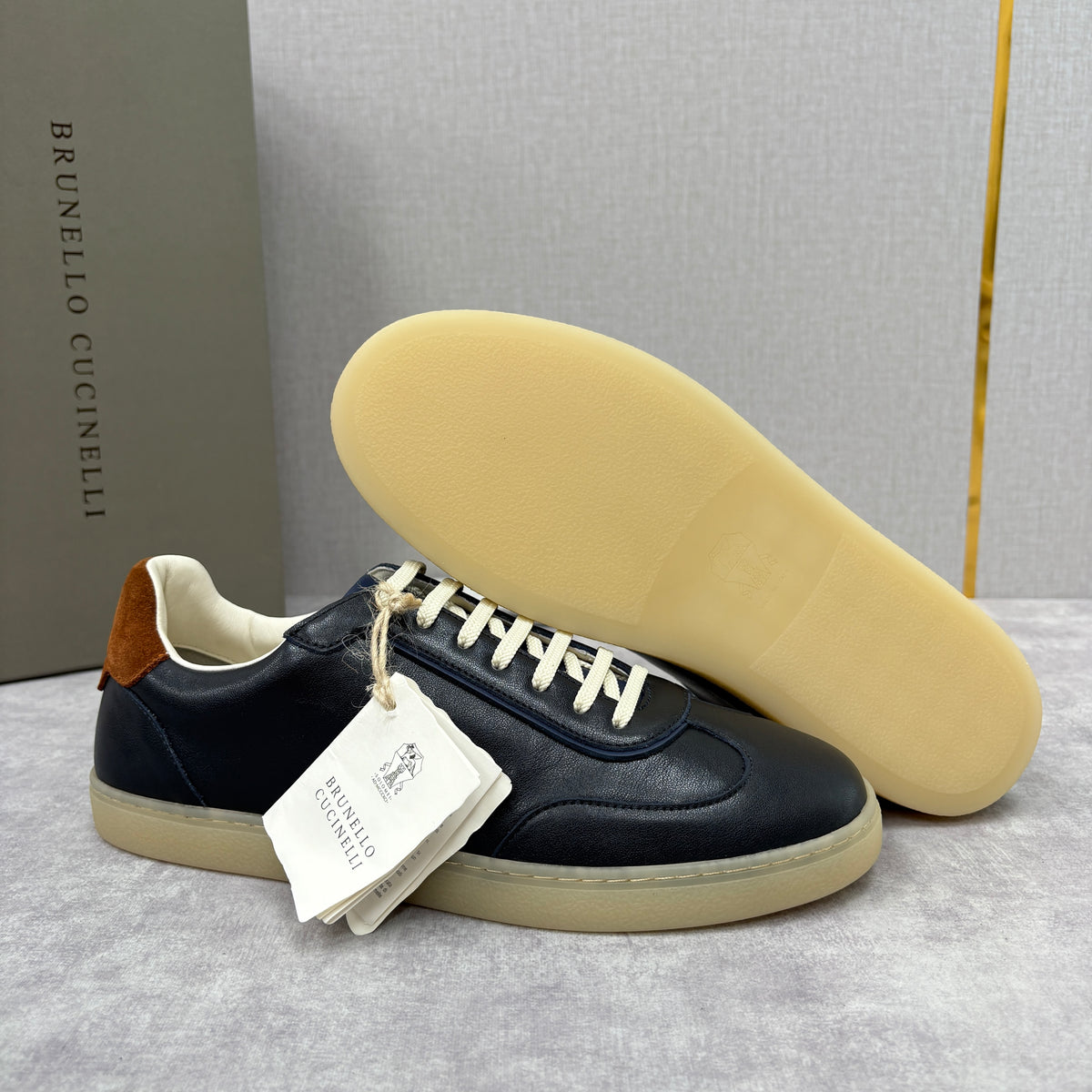 White, Black and Dark Brown Shoes