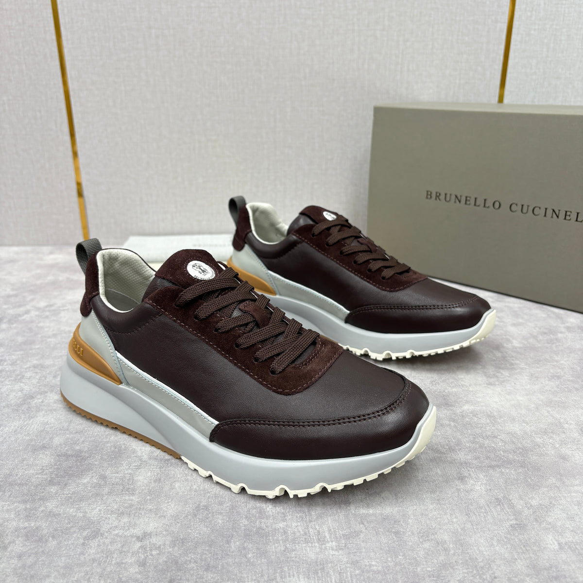 Grey, Dark Brown and Black Shoes
