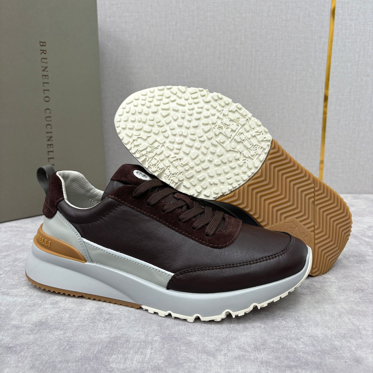 Grey, Dark Brown and Black Shoes