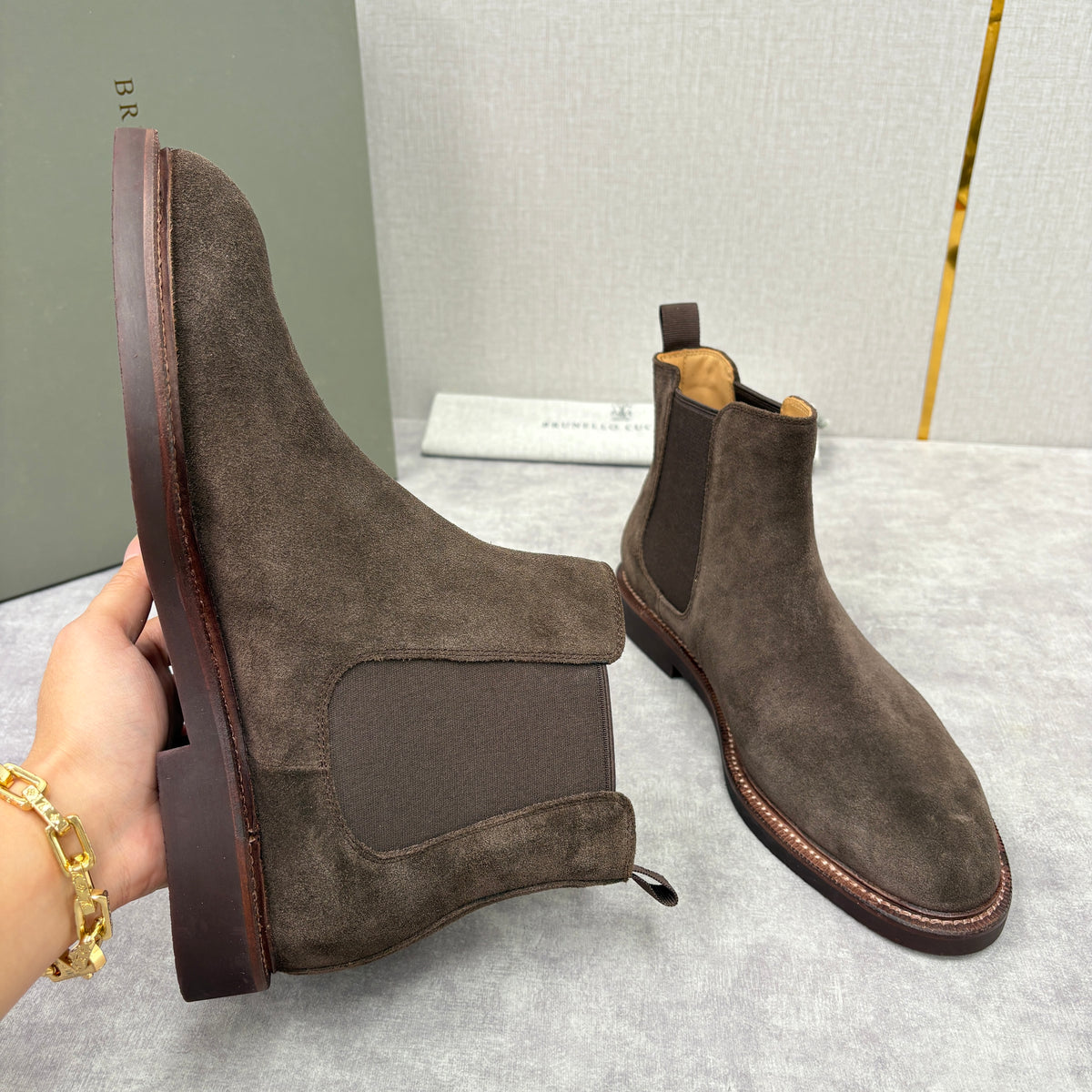 Tan, Dark Brown, Grey and Black Shoes - FashionHype.xyz
