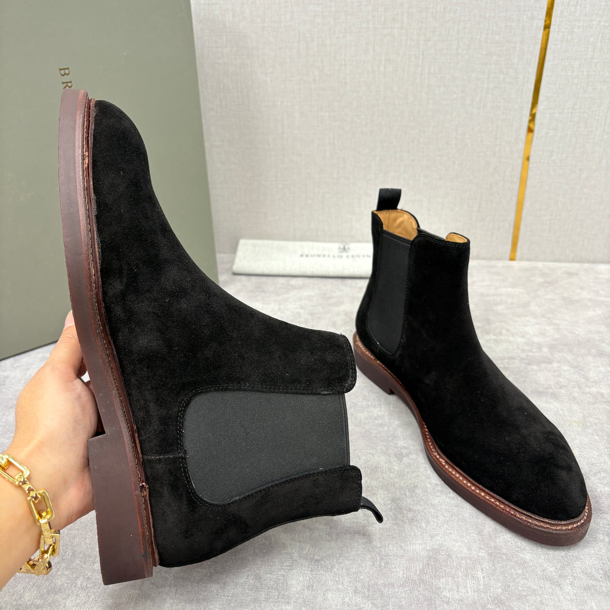 Tan, Dark Brown, Grey and Black Shoes - FashionHype.xyz
