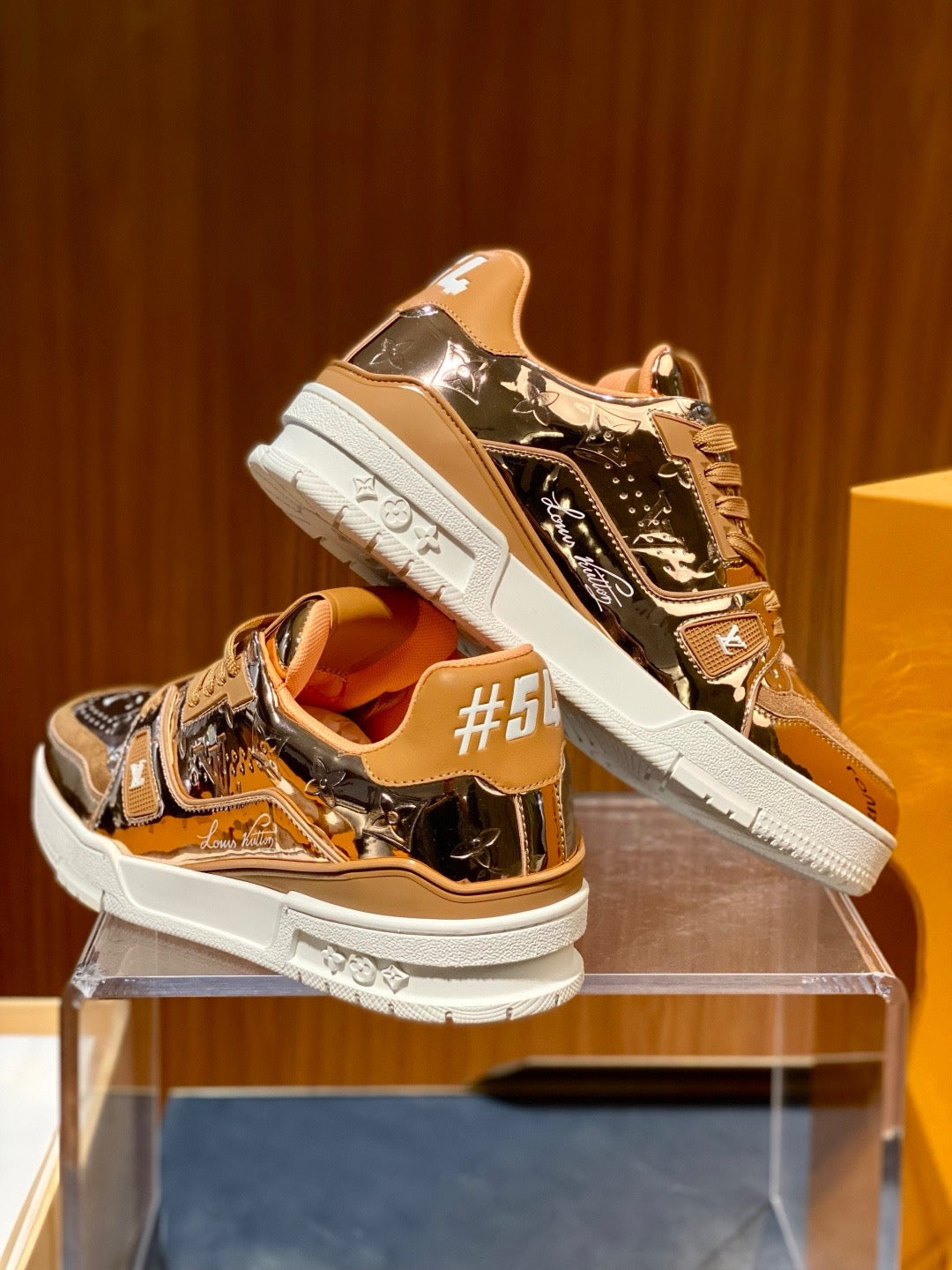 Grey and Brown Shoes