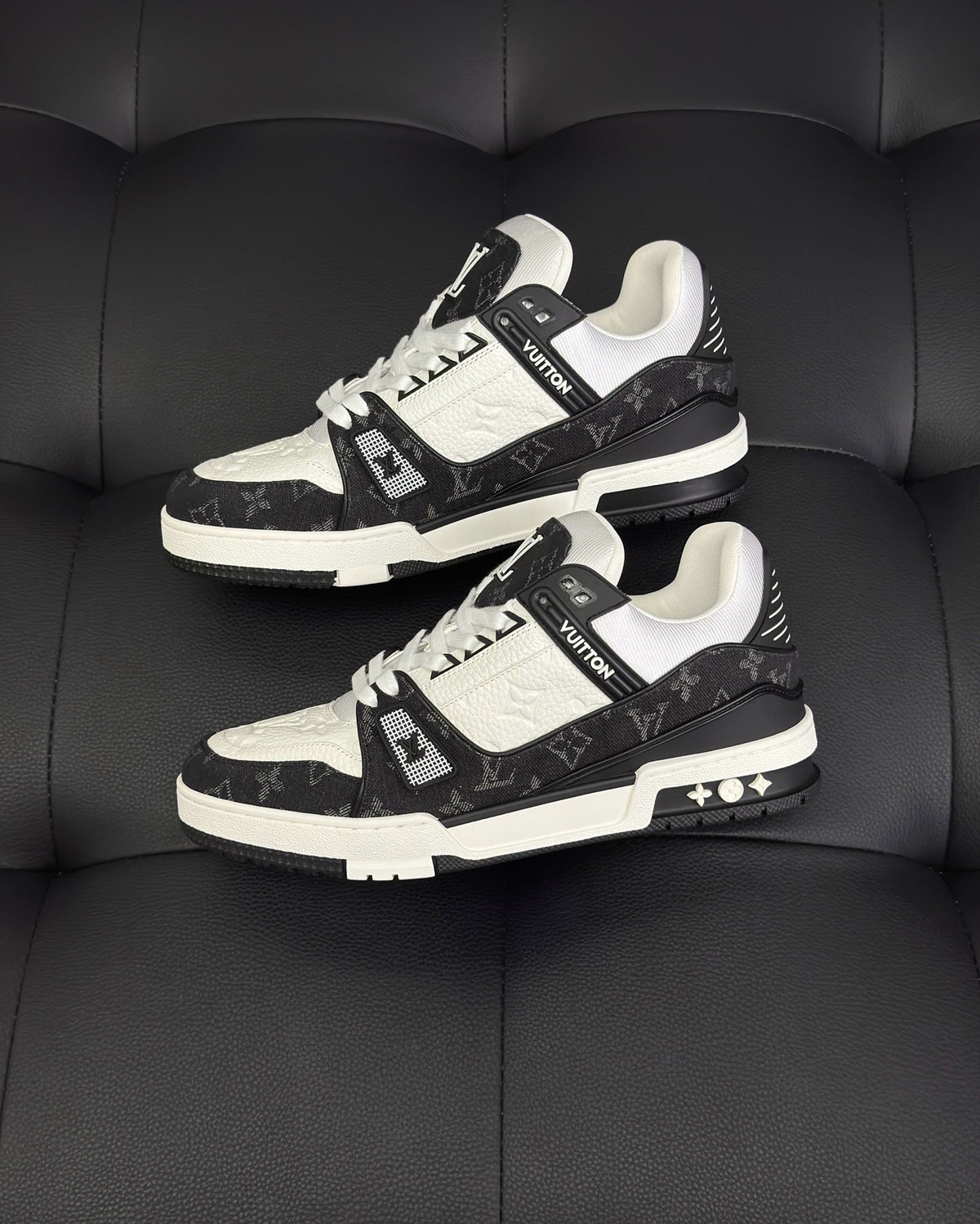 White blue and White Black Shoes - FashionHype.xyz