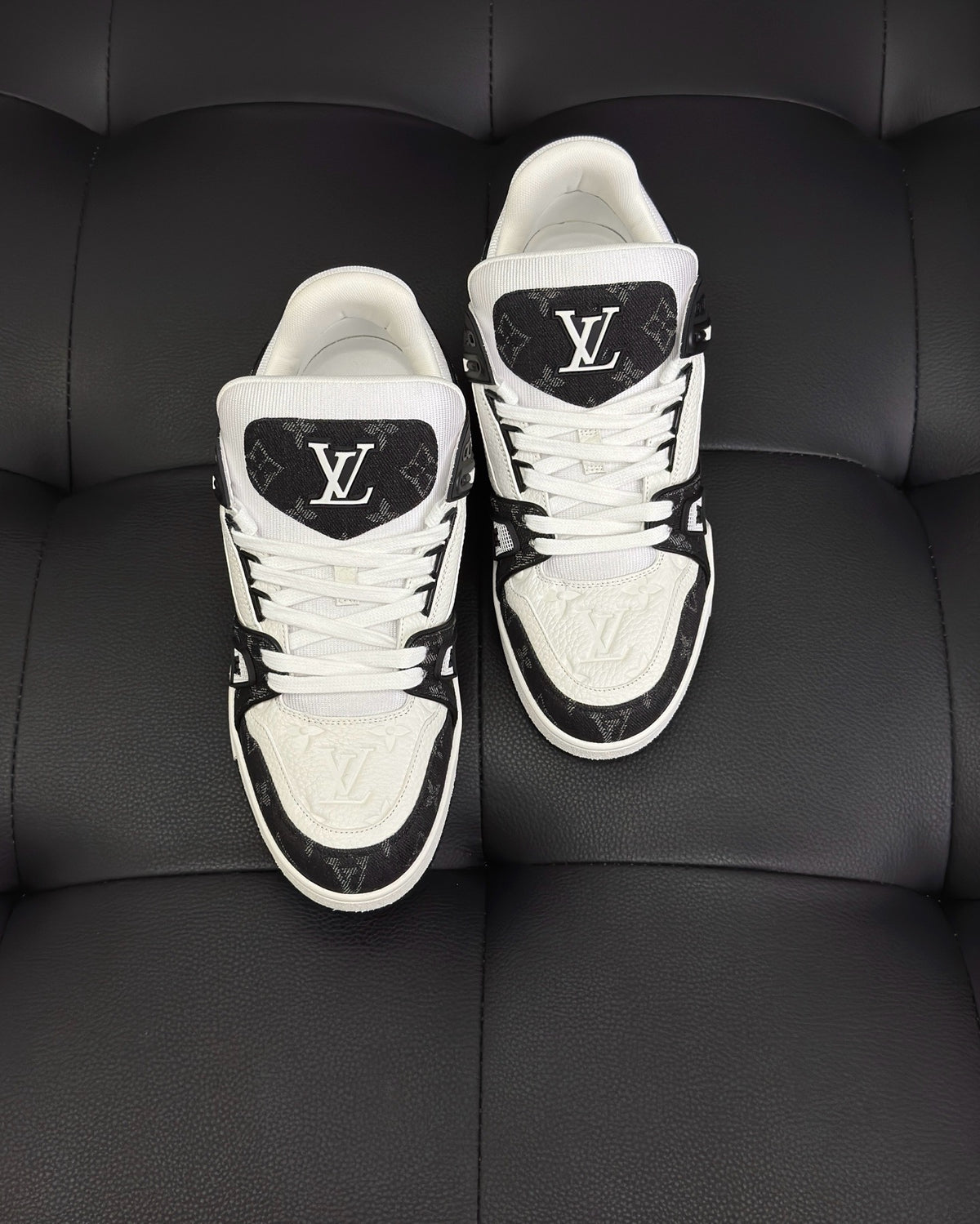 White blue and White Black Shoes - FashionHype.xyz