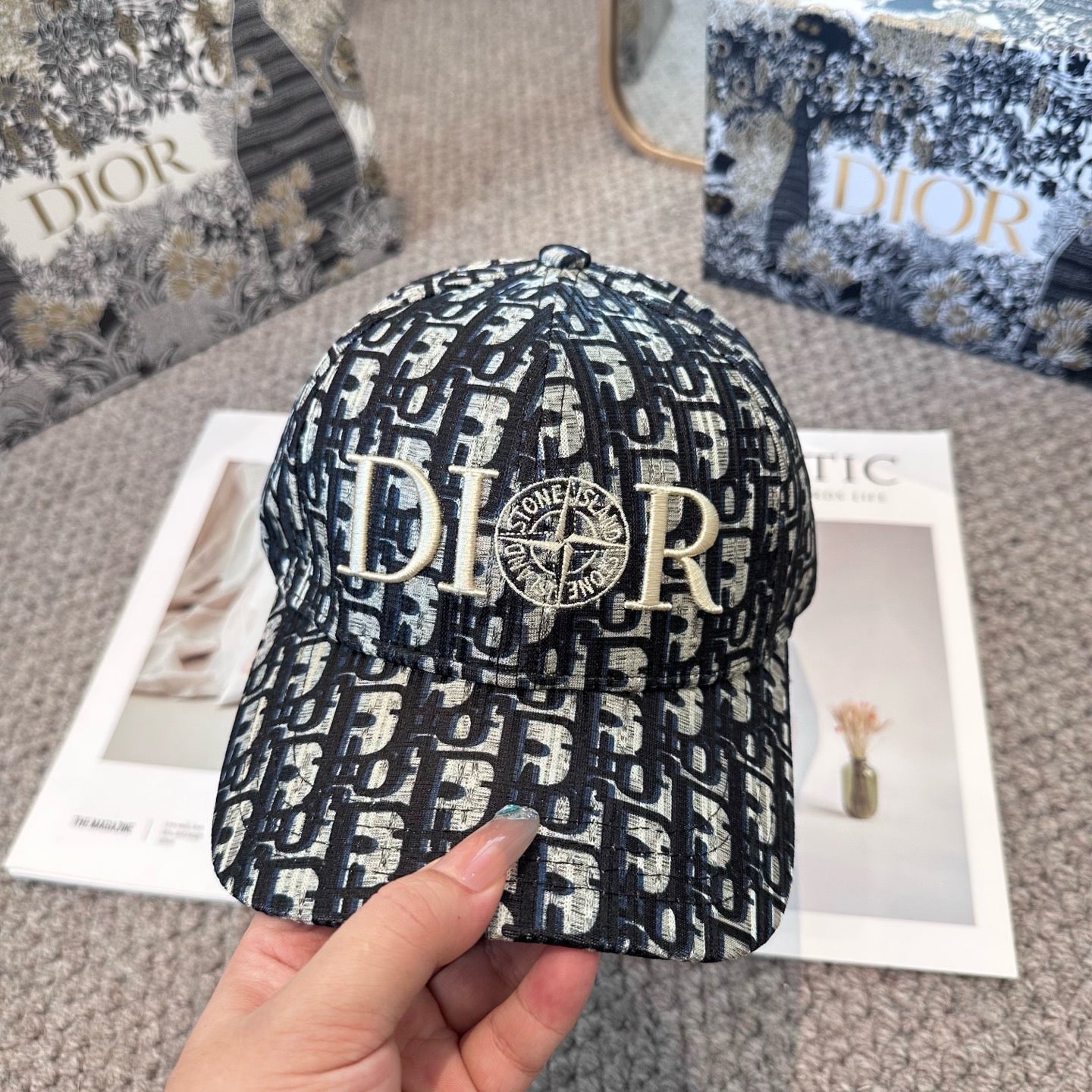 Black grey Cap