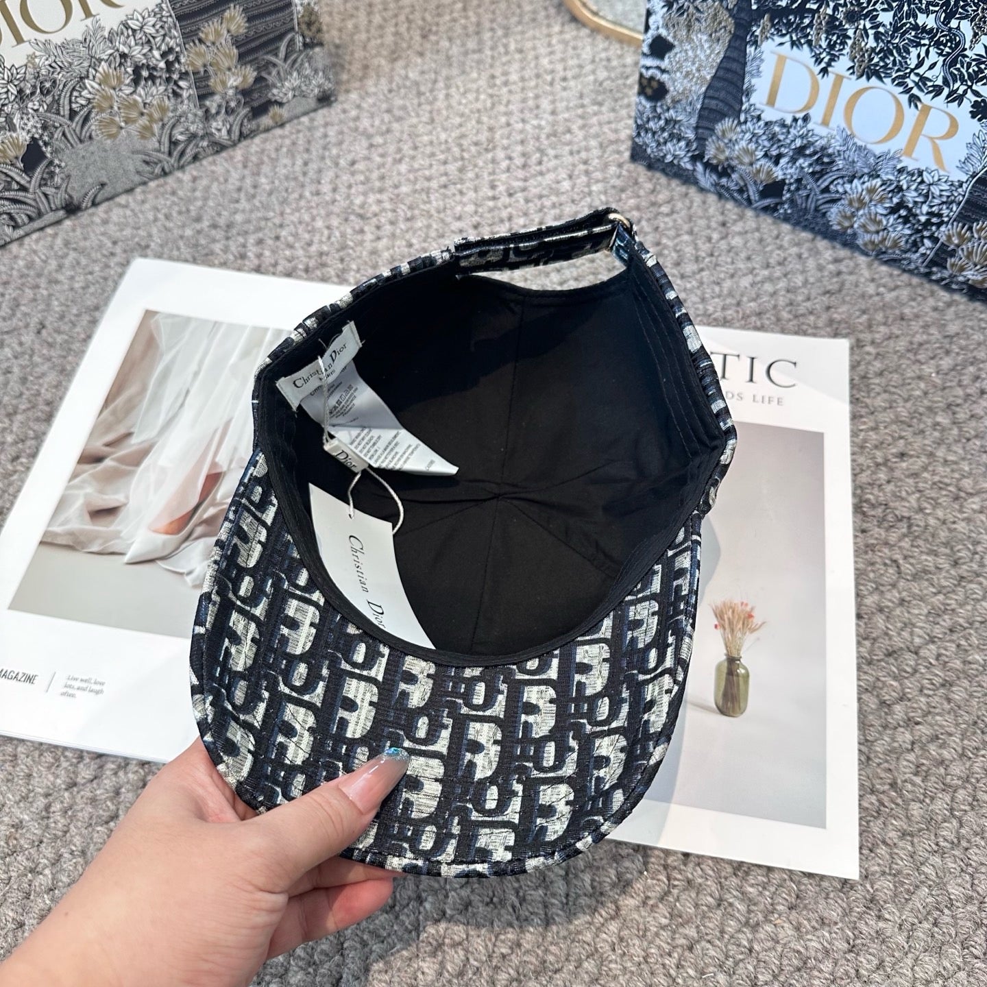 Black grey Cap