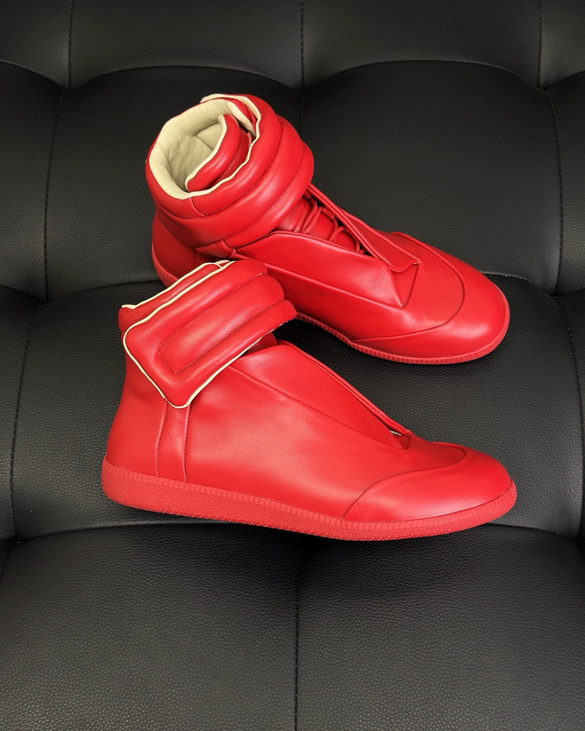 Blue, White, Red and Dark grey Shoes