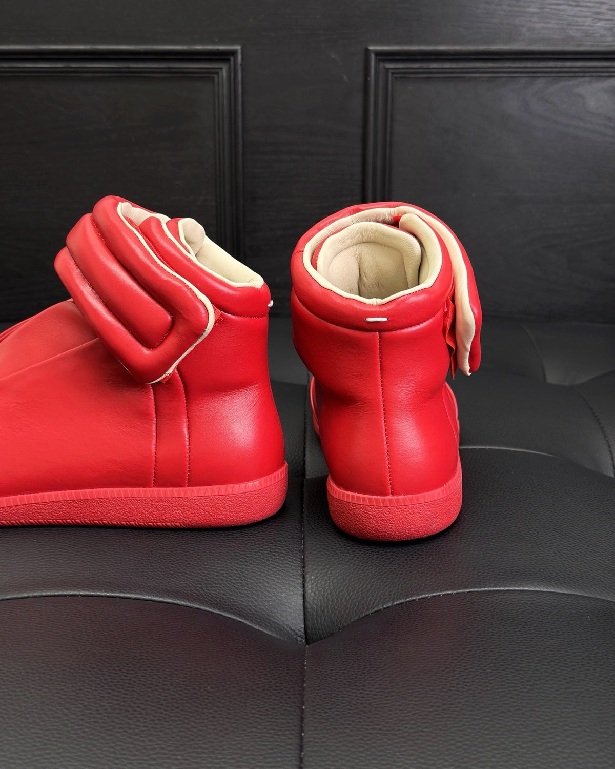 Blue, White, Red and Dark grey Shoes
