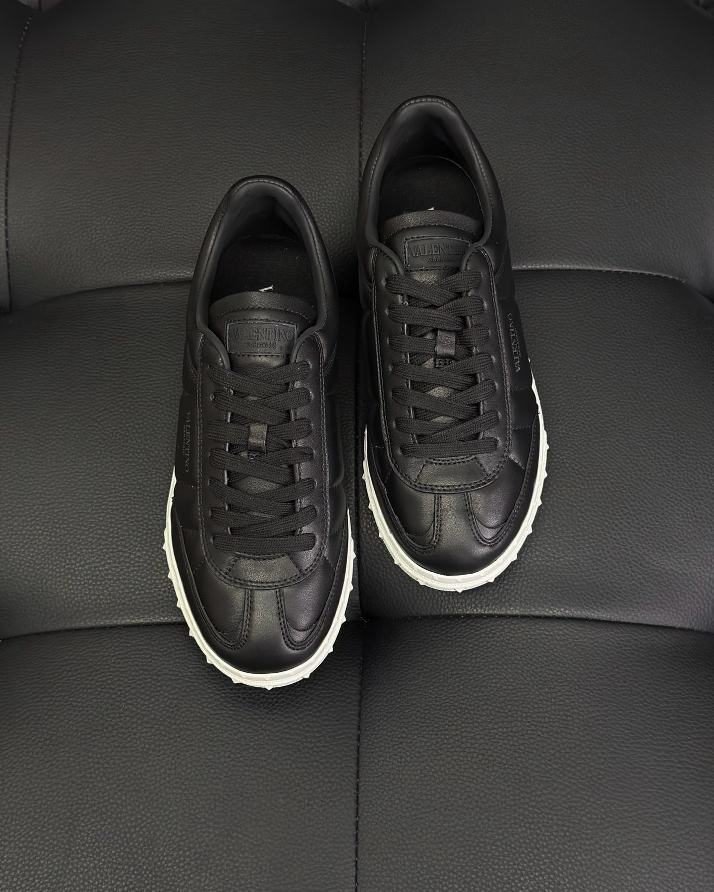 Black white and White Shoes