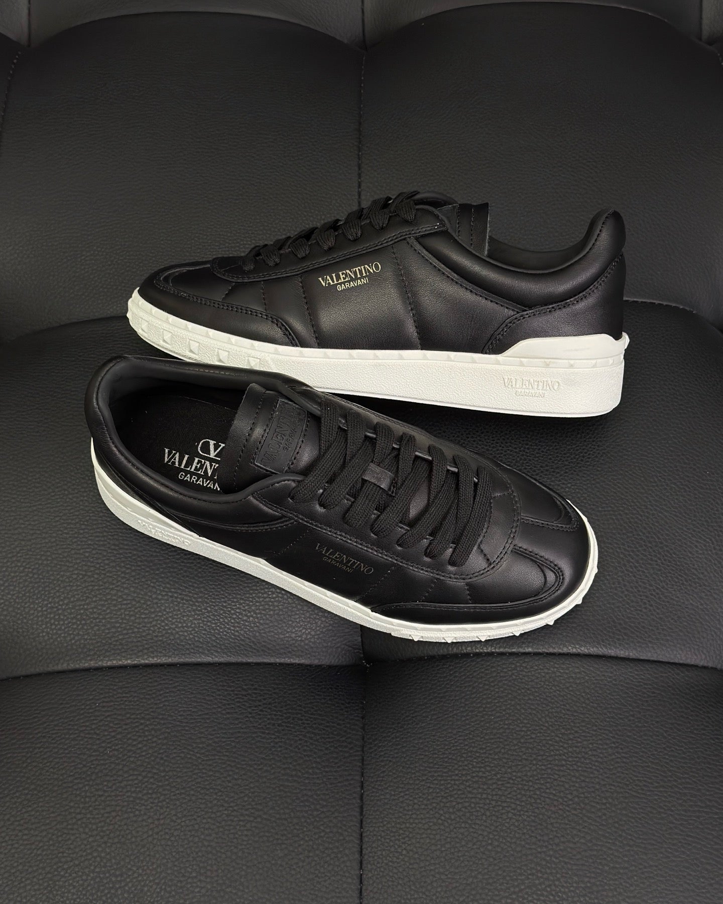 Black white and White Shoes