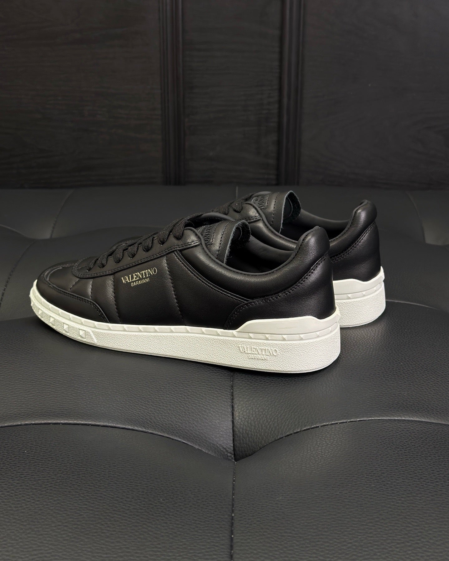 Black white and White Shoes
