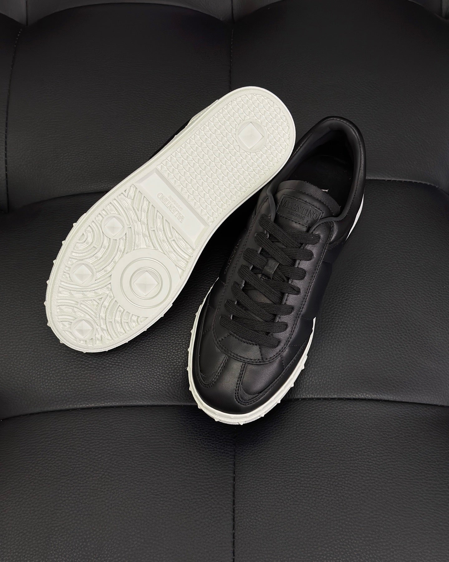 Black white and White Shoes