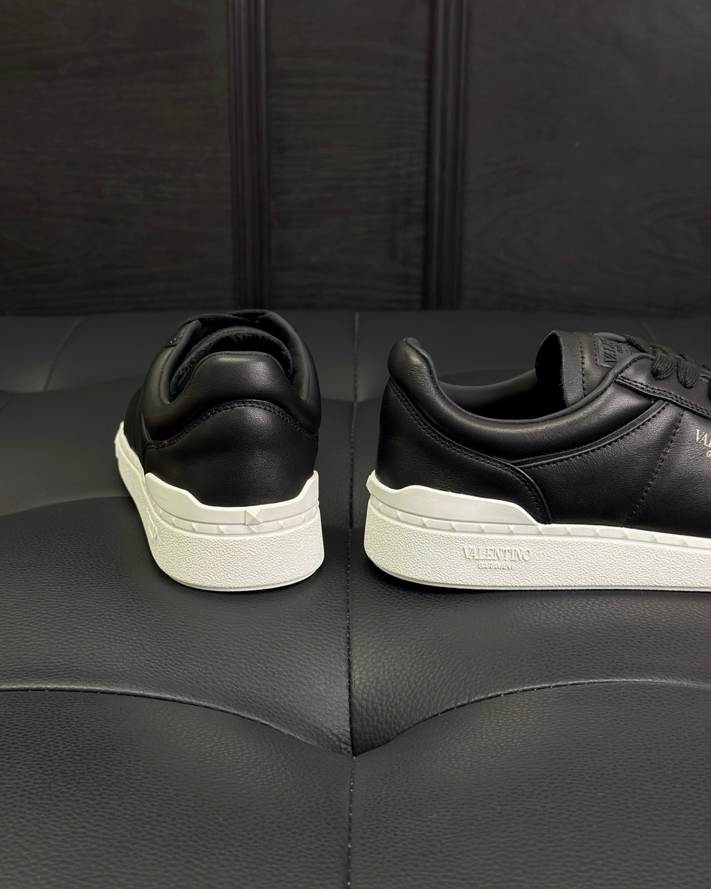 Black white and White Shoes