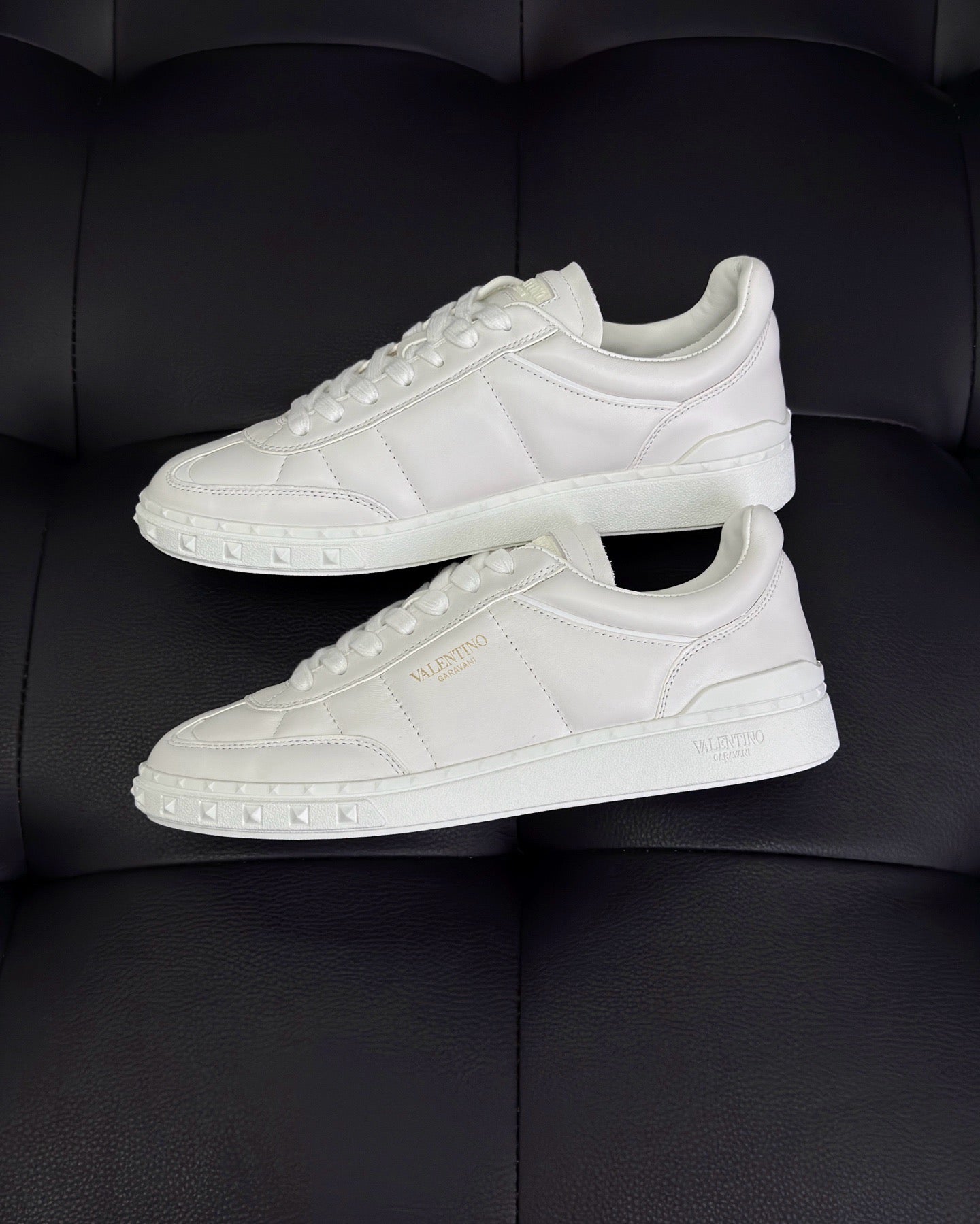 Black white and White Shoes