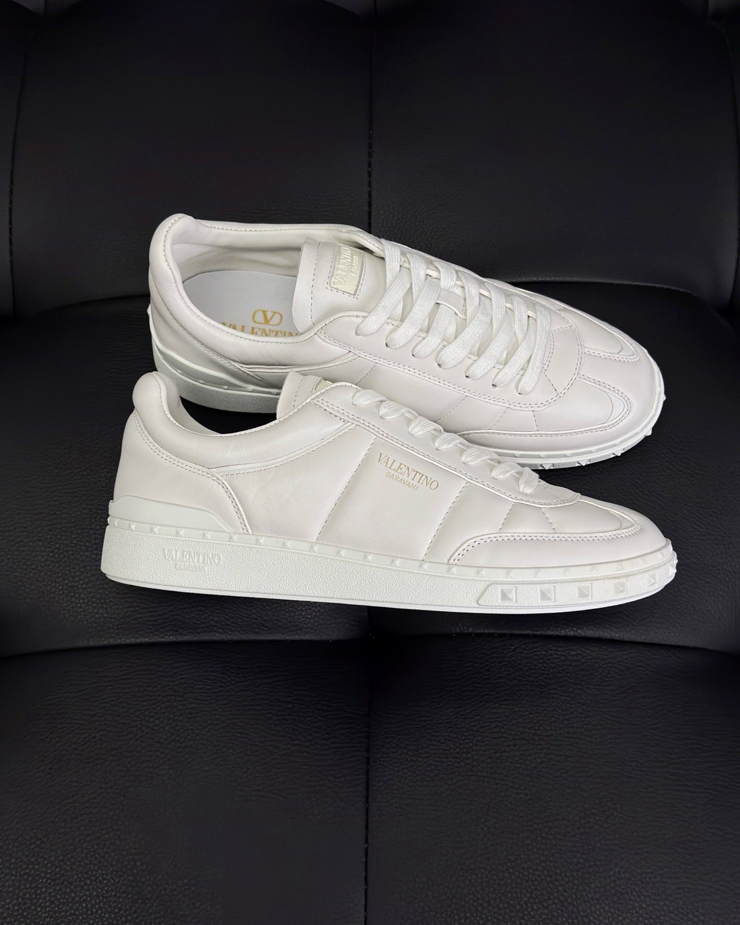 Black white and White Shoes