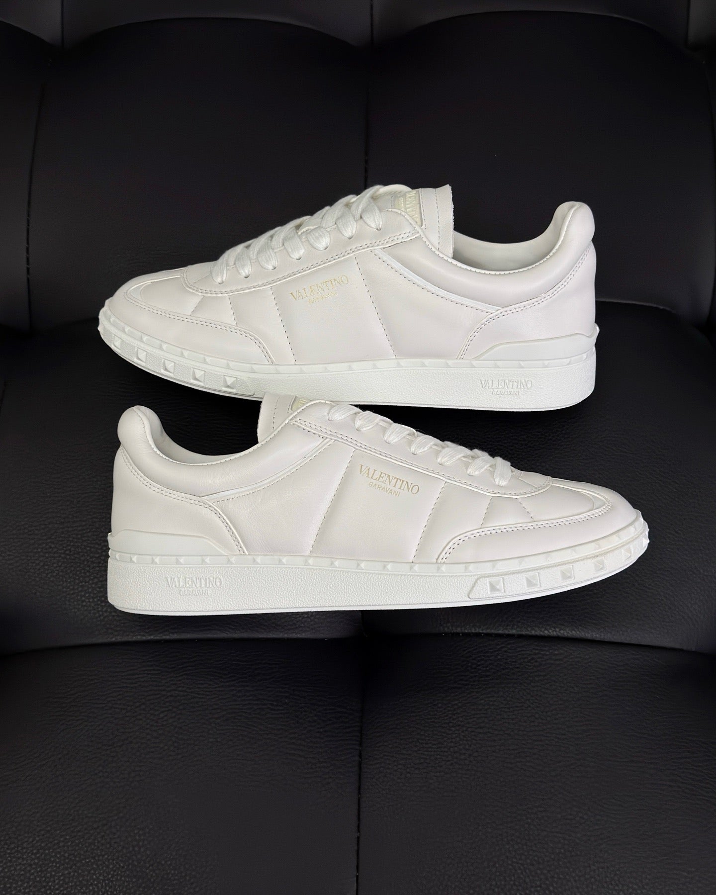 Black white and White Shoes
