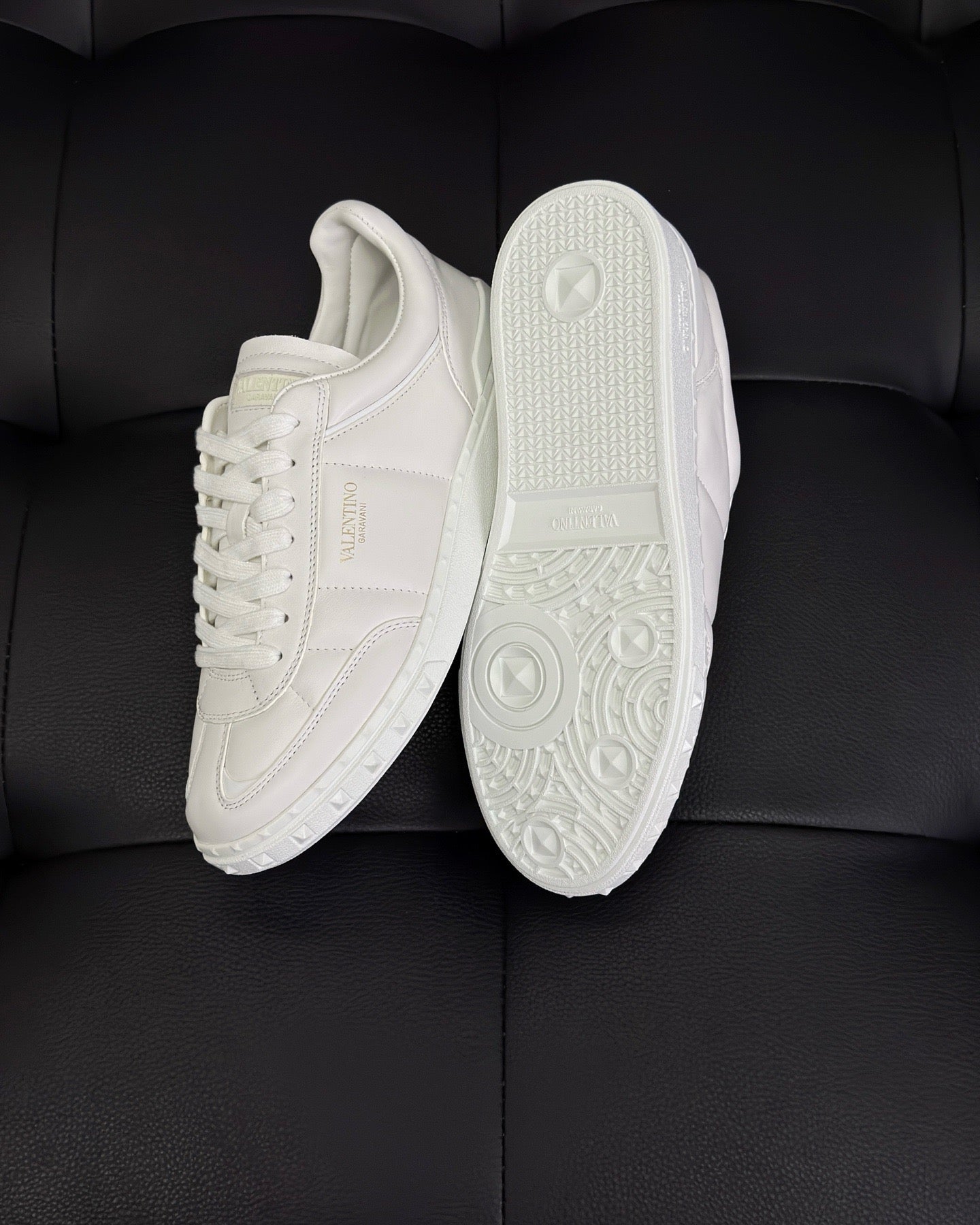 Black white and White Shoes