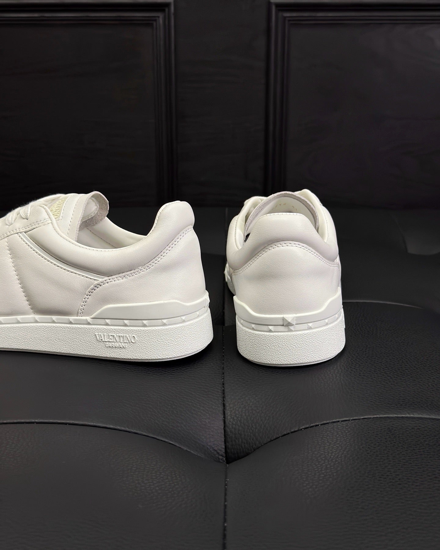 Black white and White Shoes