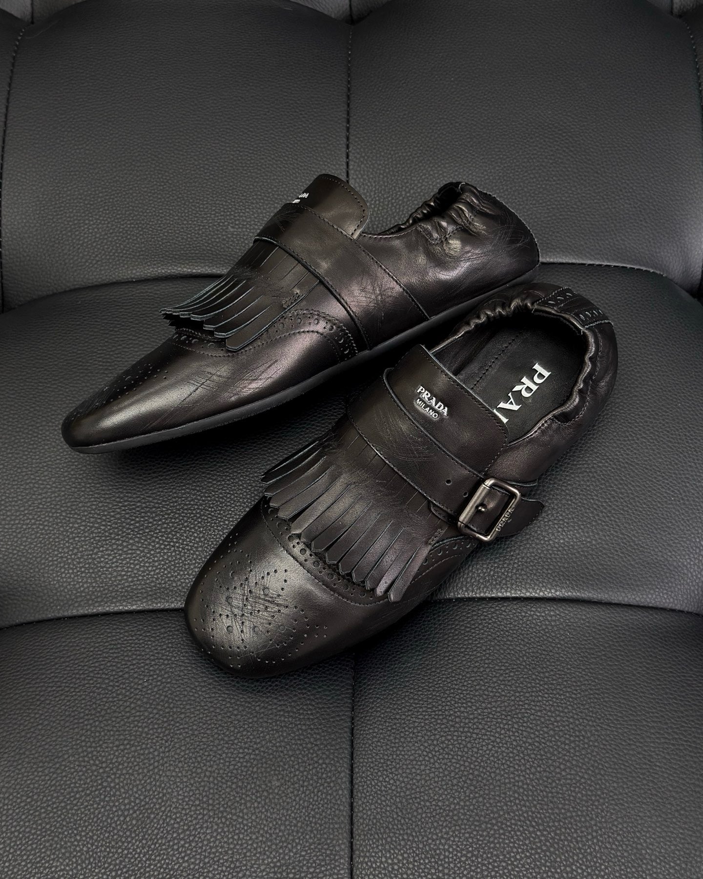 Dark brown and Brown Shoes