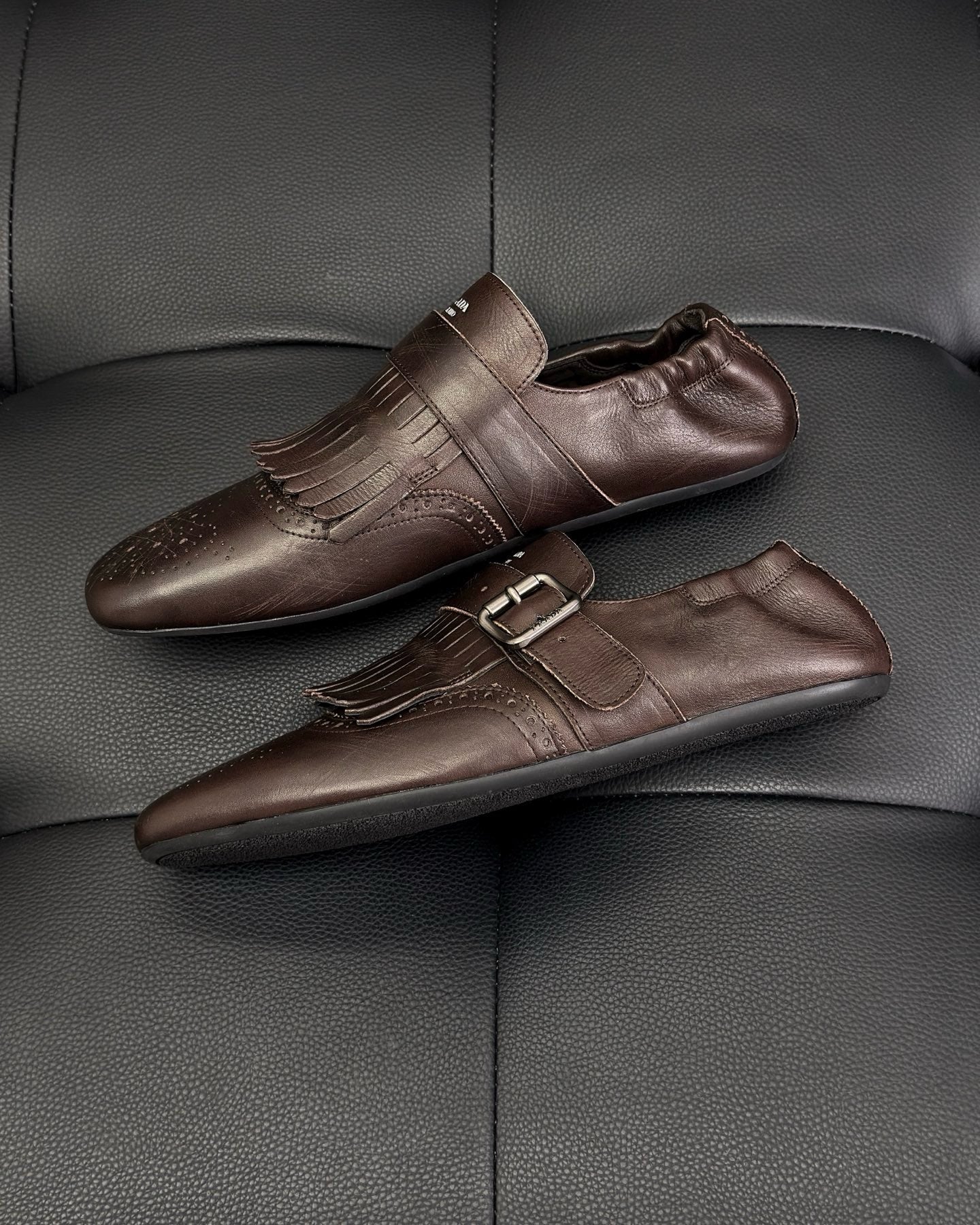 Dark brown and Brown Shoes