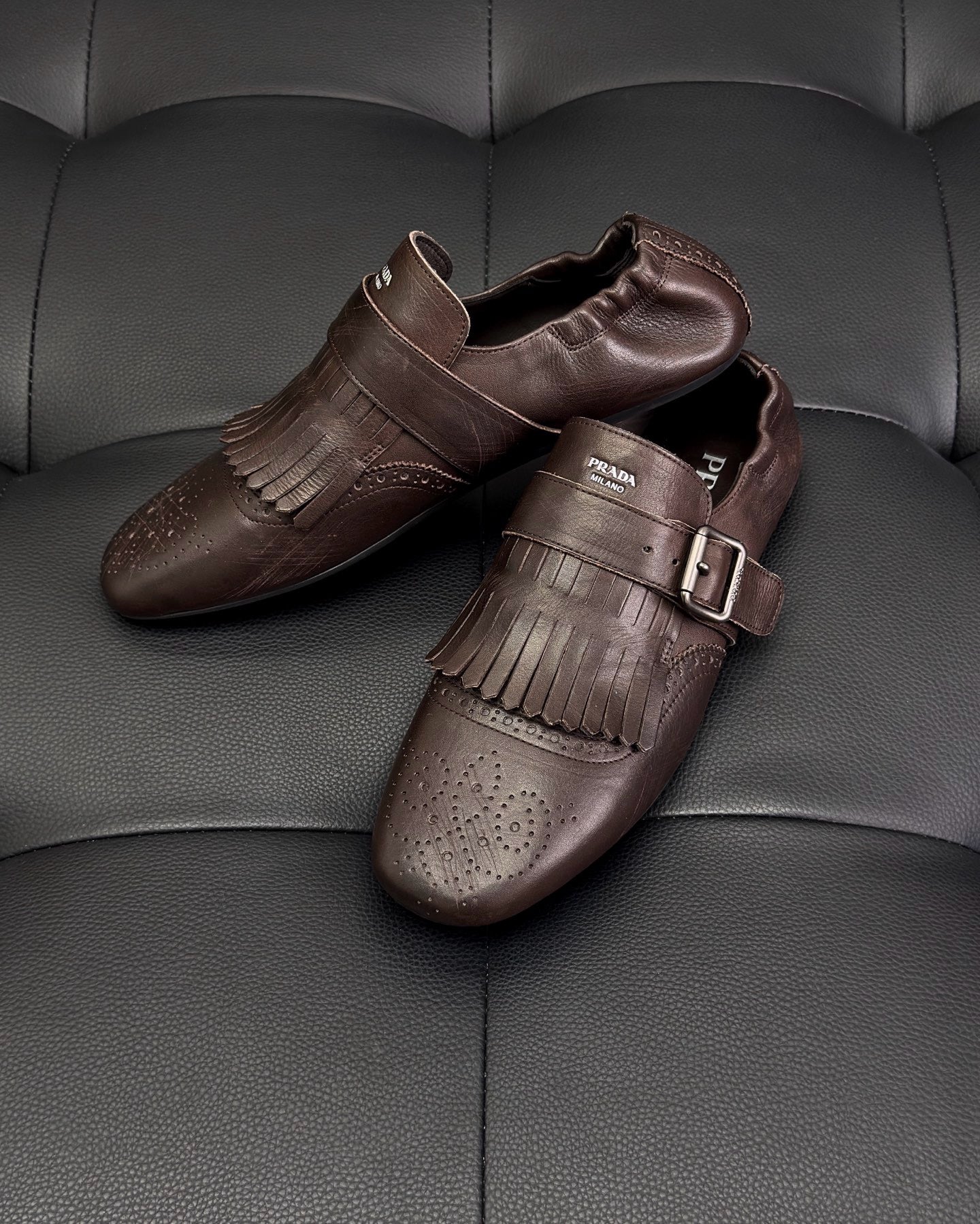 Dark brown and Brown Shoes