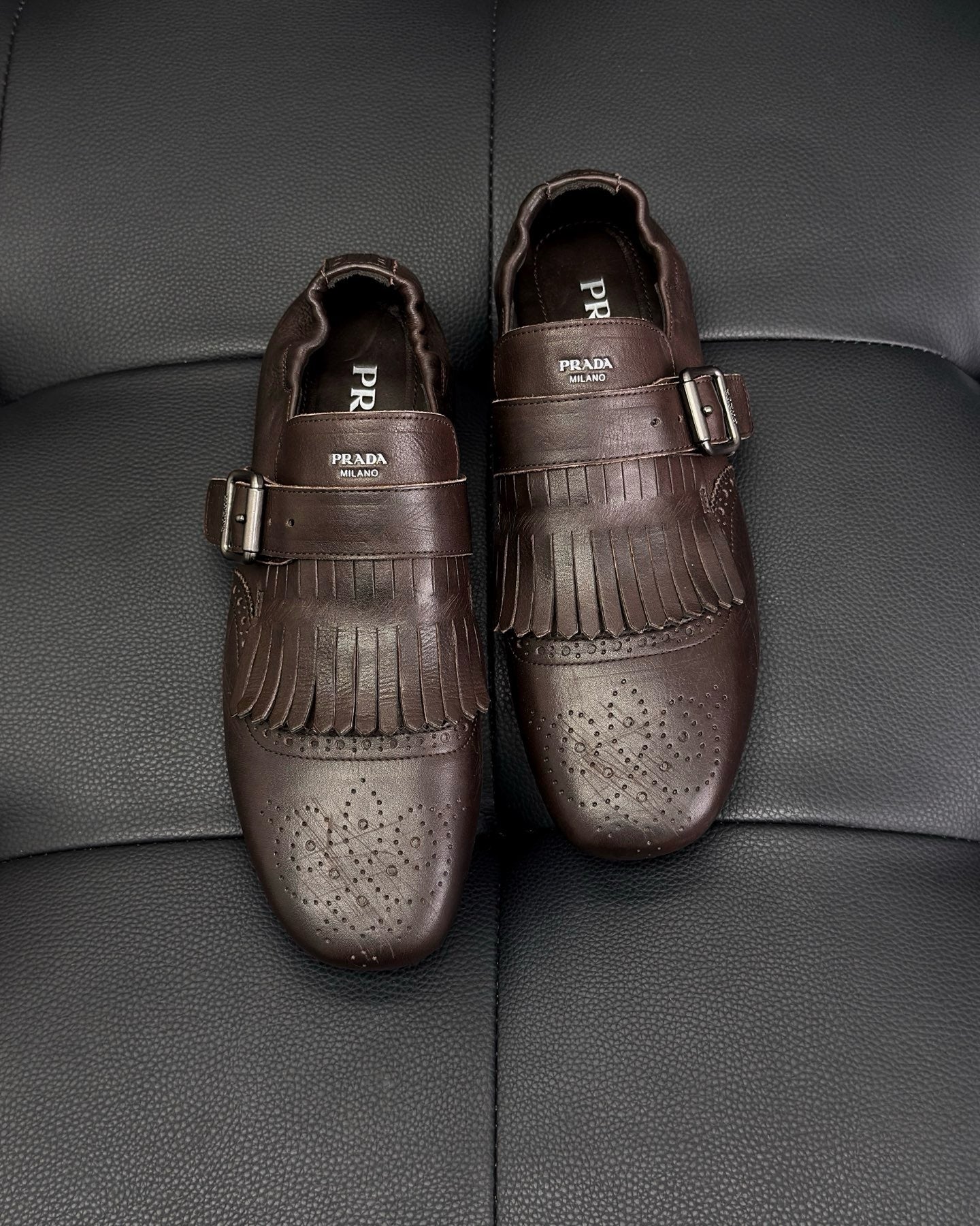 Dark brown and Brown Shoes