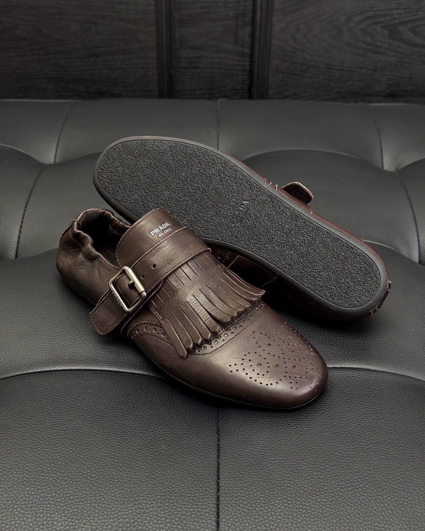 Dark brown and Brown Shoes