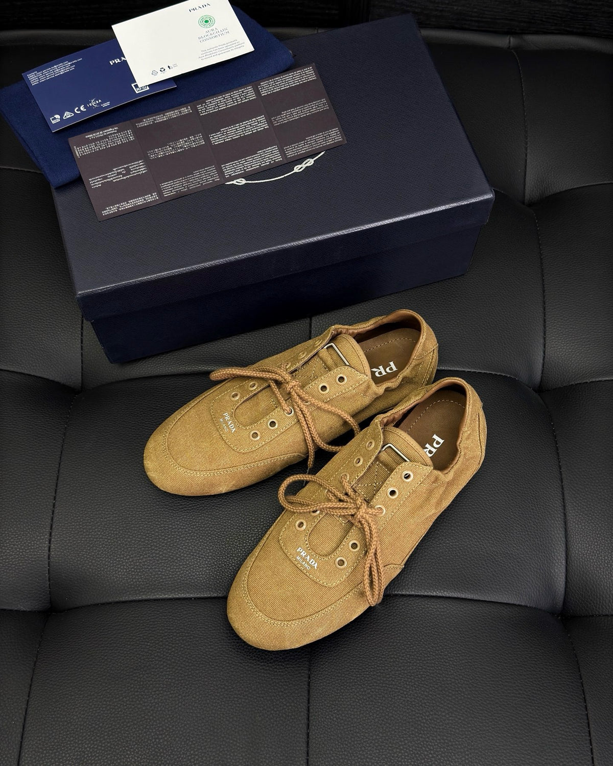 Dark grey and Light Brown Shoes