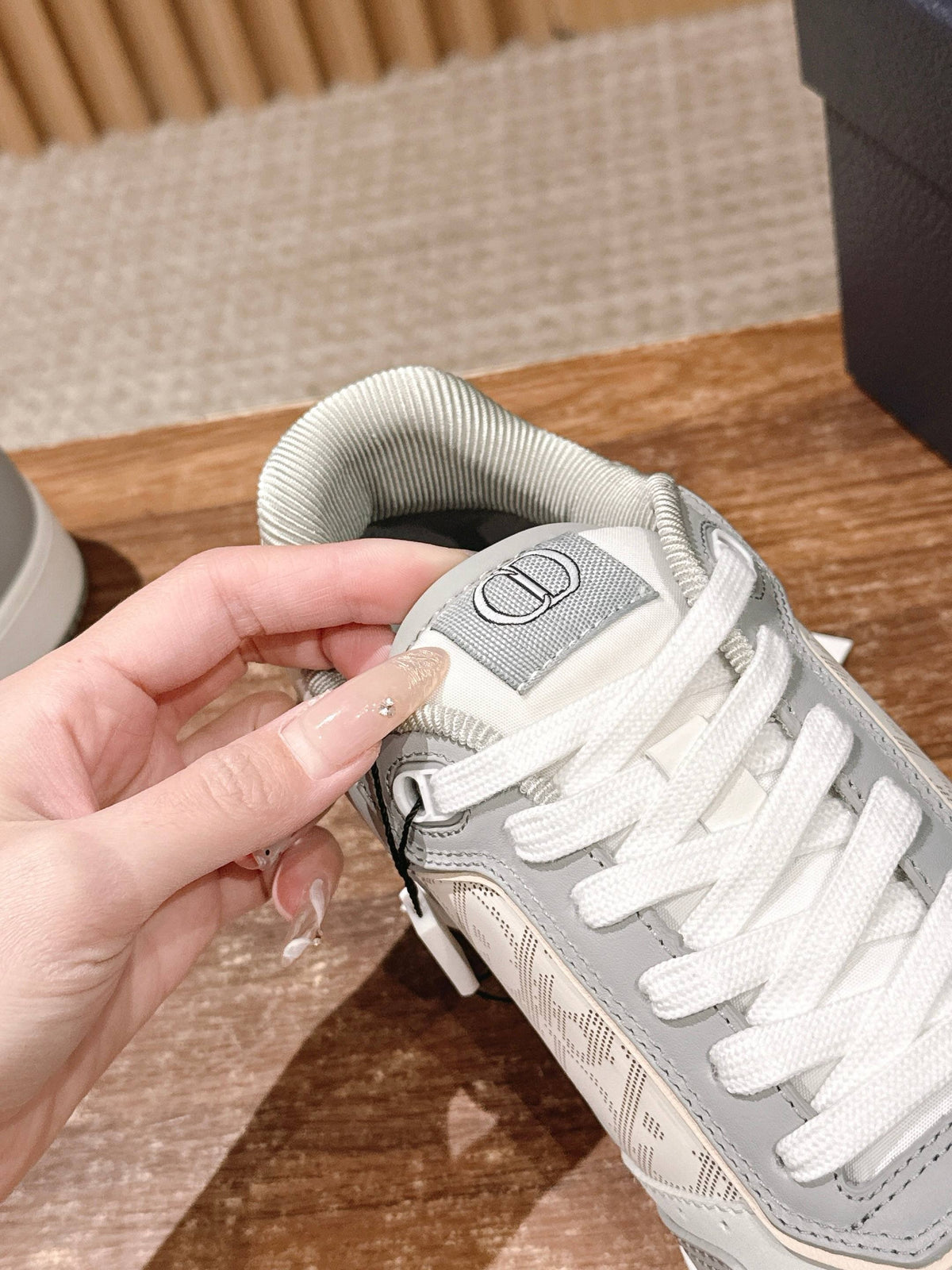 White grey and White Shoes