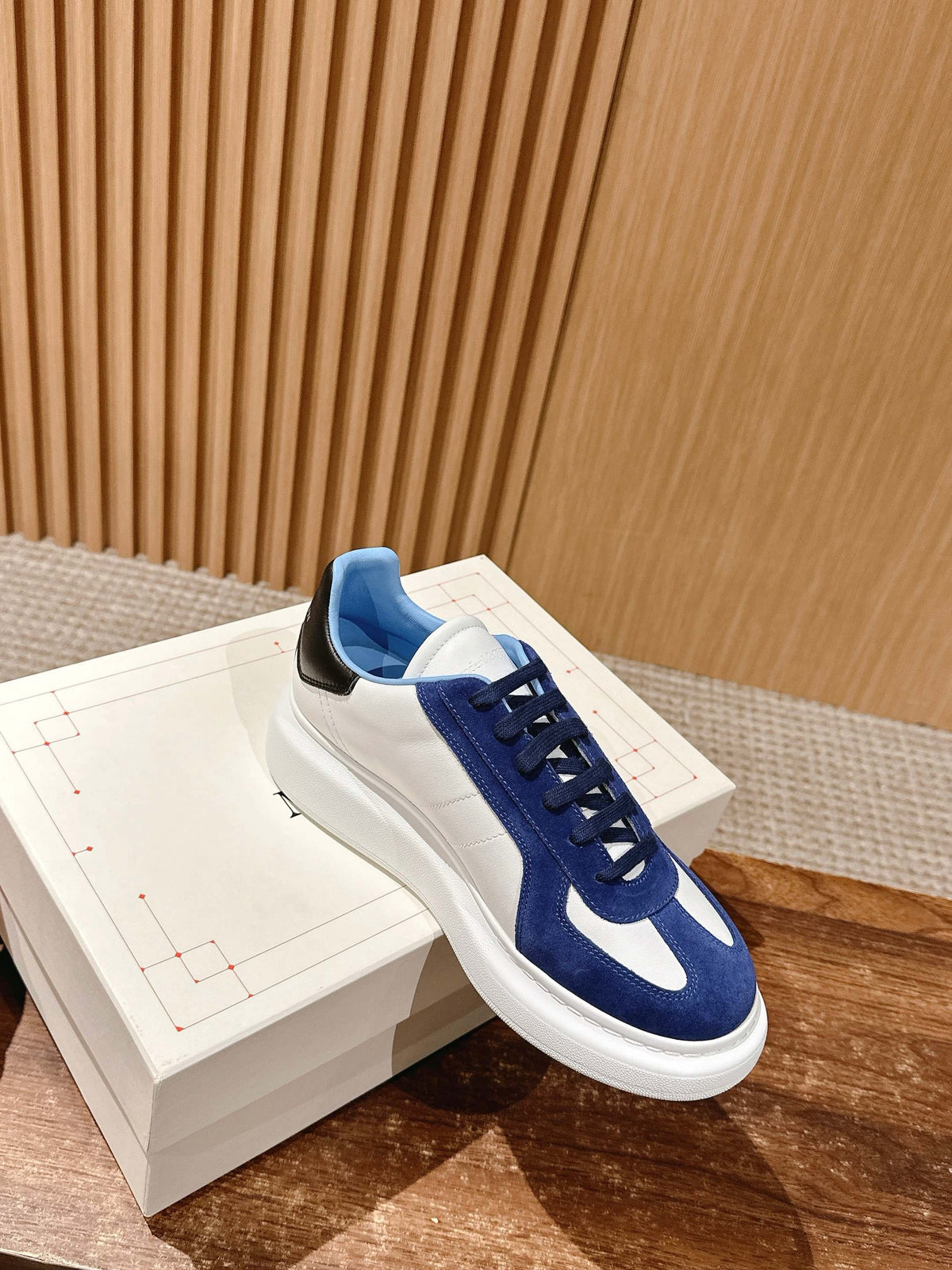 White blue and Brown black Shoes