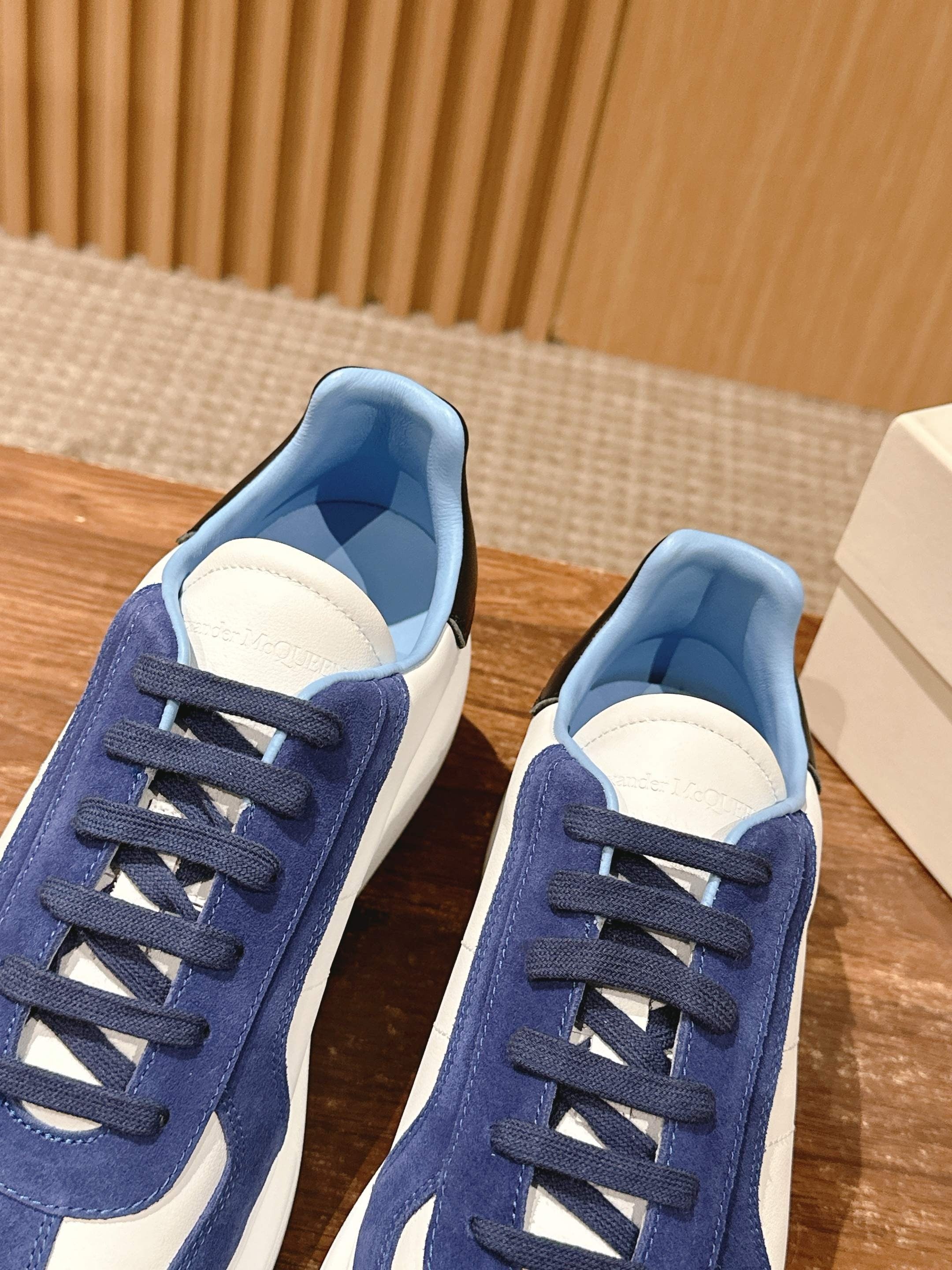 Blue white and Brown black Shoes